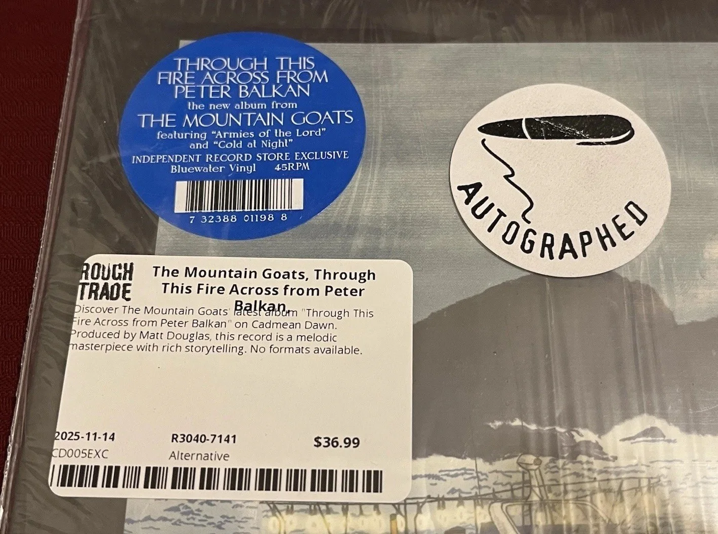 MOUNTAIN GOATS SIGNED THROUGH FIRE PETER BALKAN RECORD AUTO COA DARNIELLE +1 A, image 2