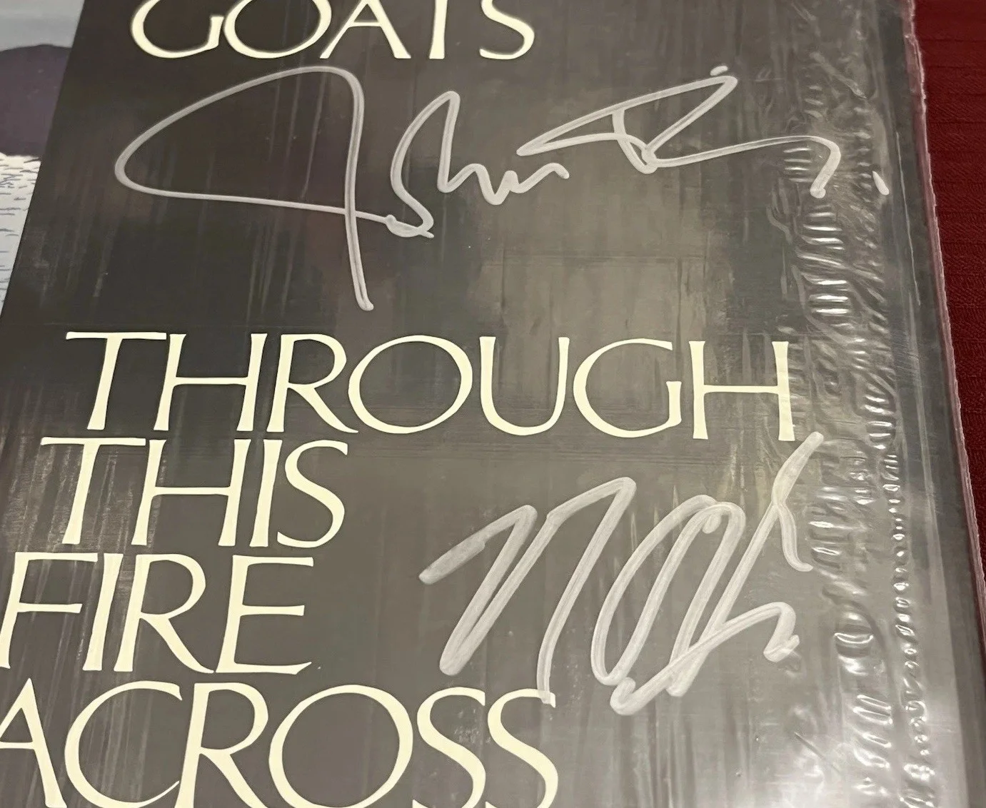 MOUNTAIN GOATS SIGNED THROUGH FIRE PETER BALKAN RECORD AUTO COA DARNIELLE +1 A, image 3