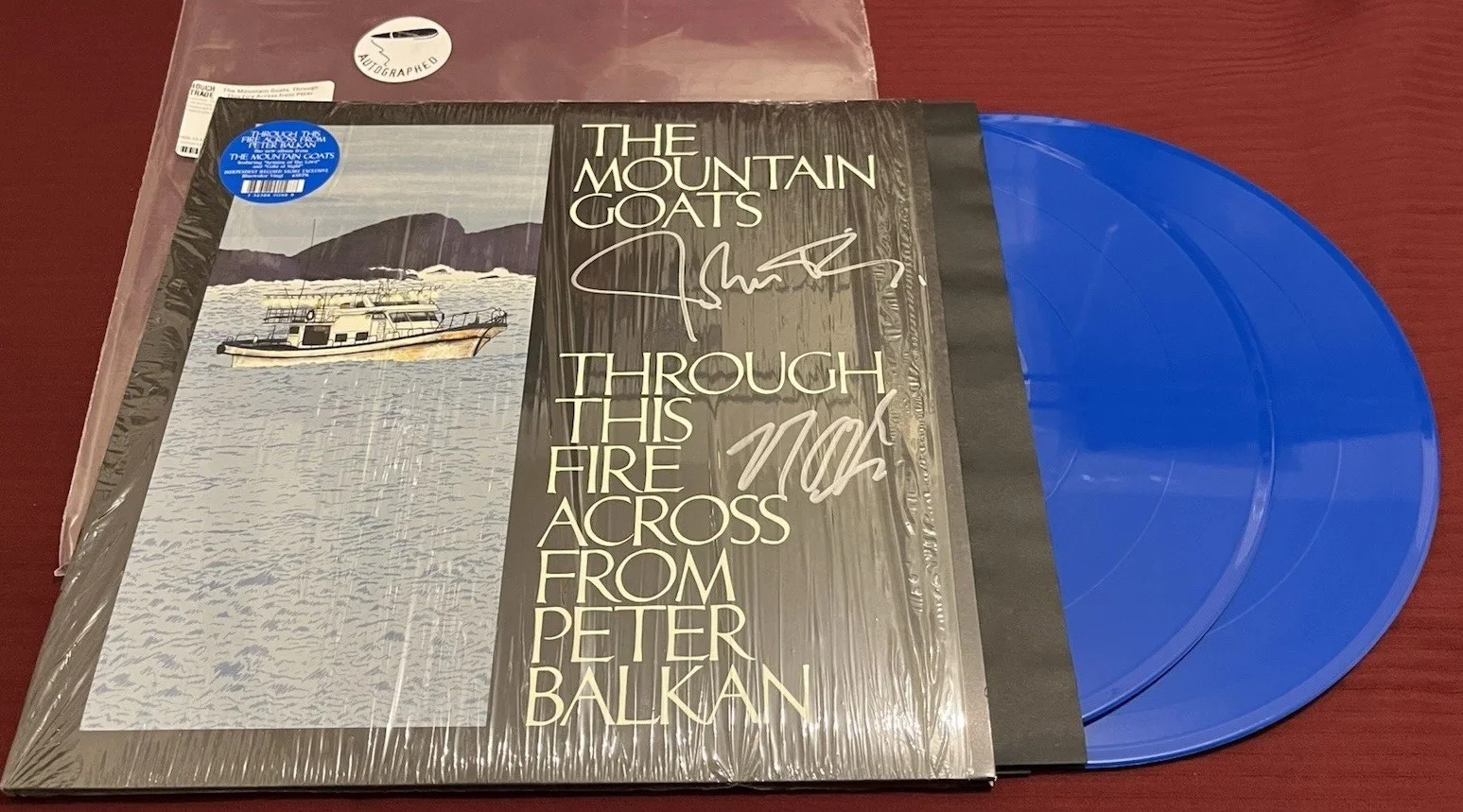 MOUNTAIN GOATS SIGNED THROUGH FIRE PETER BALKAN RECORD AUTO COA DARNIELLE +1 A, image 4