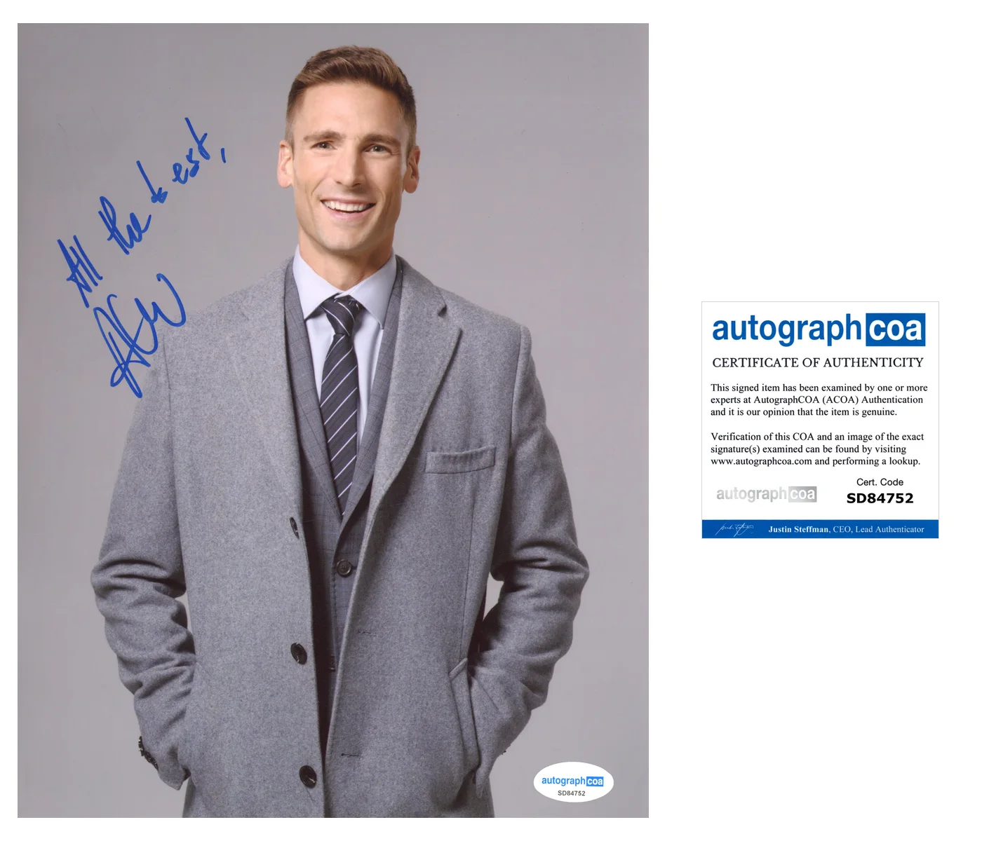 Andrew Walker Hallmark Autographed Signed 8x10 Photo ACOA, изображение 2