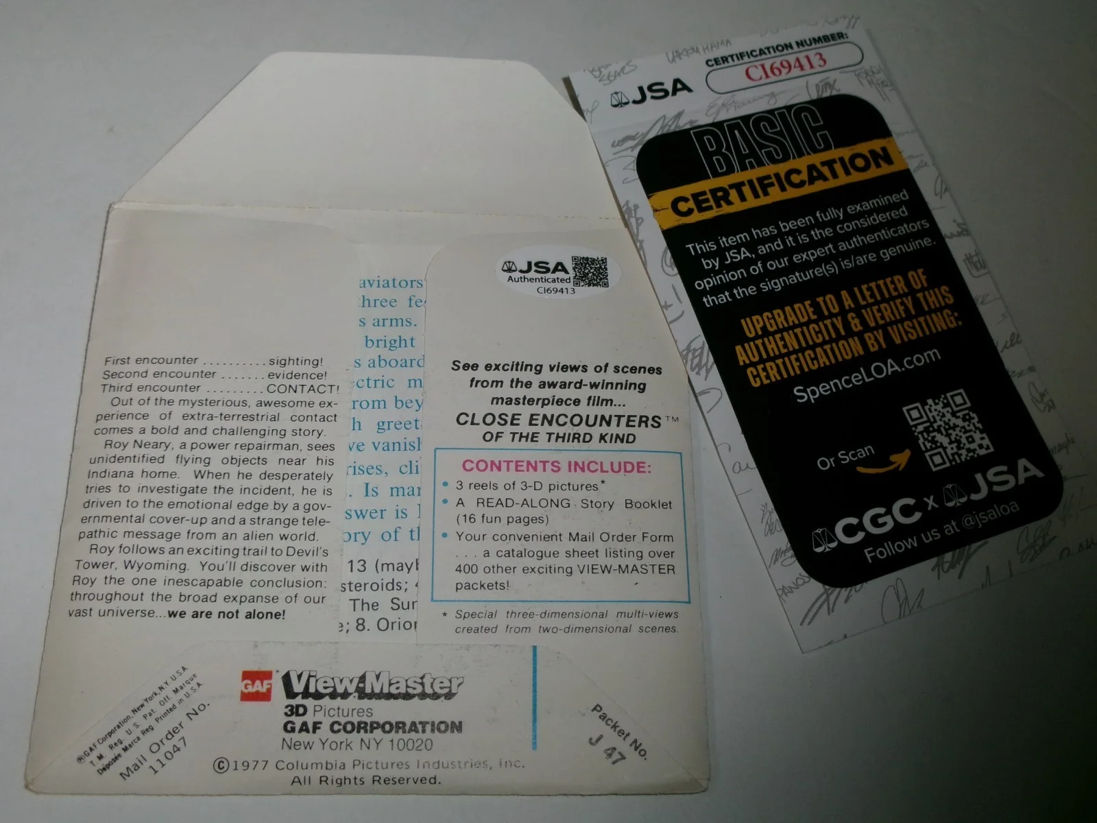 Richard Dreyfuss — Richard Dreyfuss Signed Close Encounters View Master Complete JSA CERT, image 3