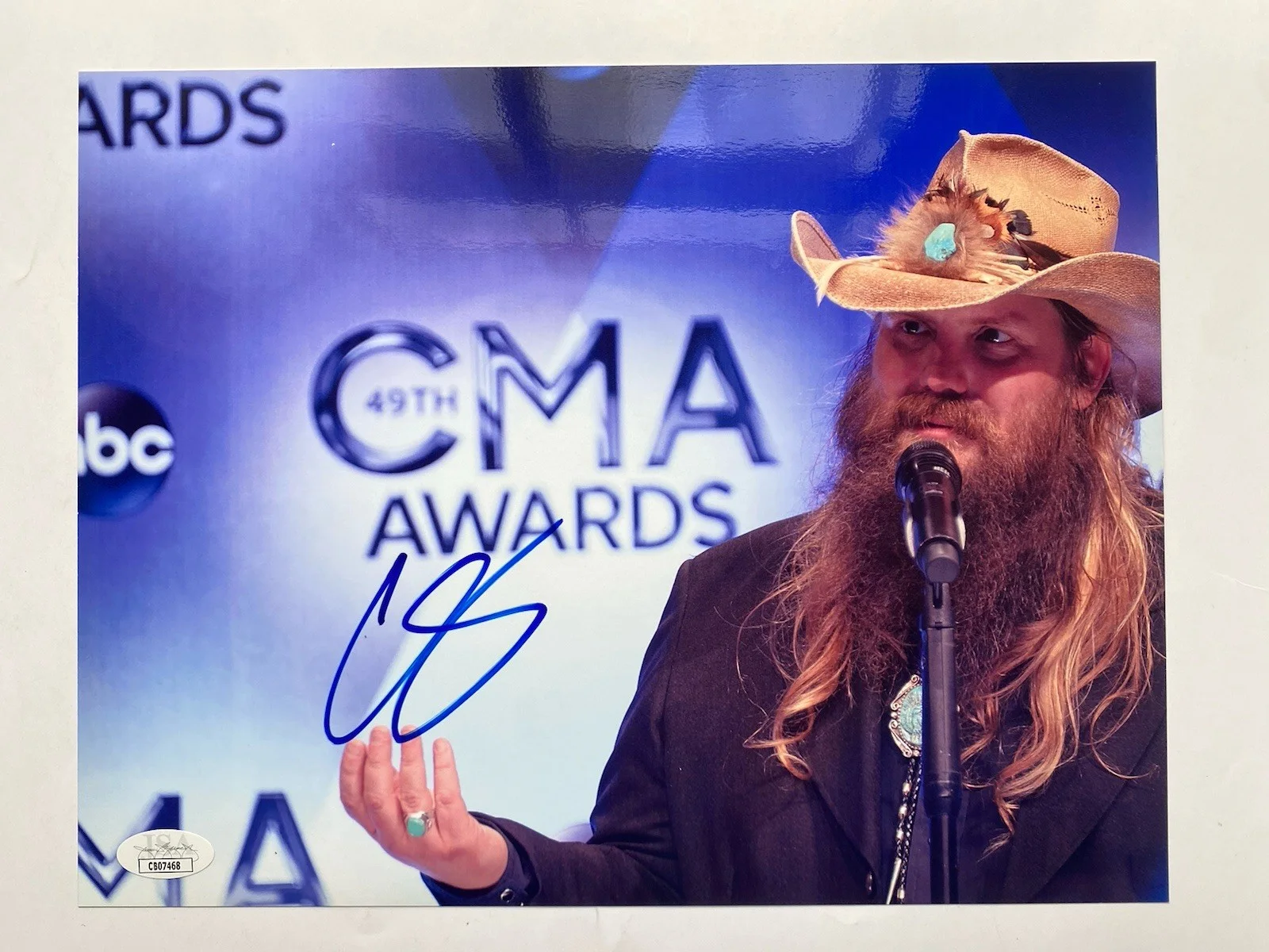 CHRIS STAPLETON Autographed Signed Picture Photo Country Music Awards CMA 49 COA, изображение 2