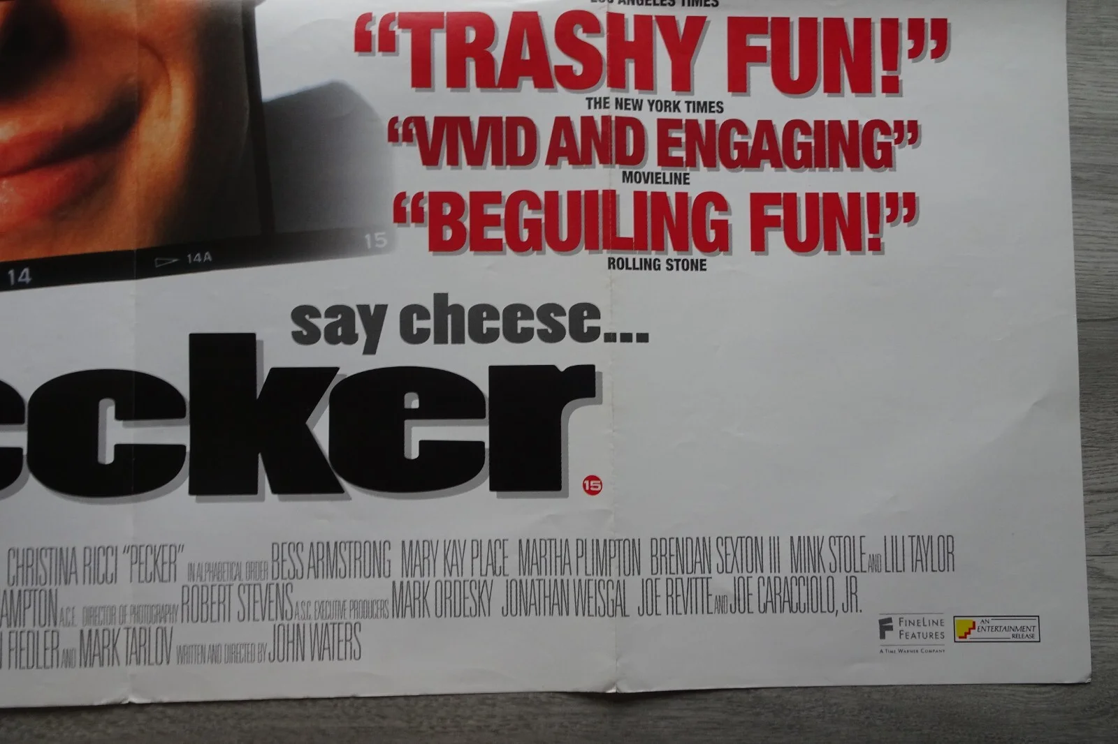 Pecker Poster Quad John Waters Edward Furlong Christina Ricci Vintage 1998, изображение 4