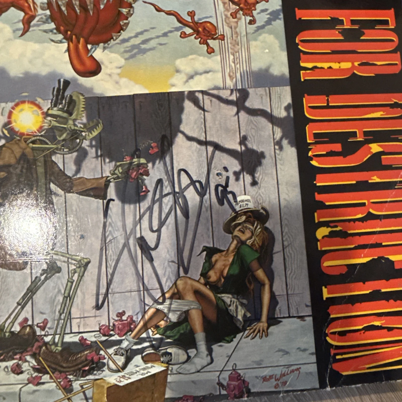 SLASH signed GNR Appetite for Destruction Original VINYL - BAS Beckett Letter, изображение 2