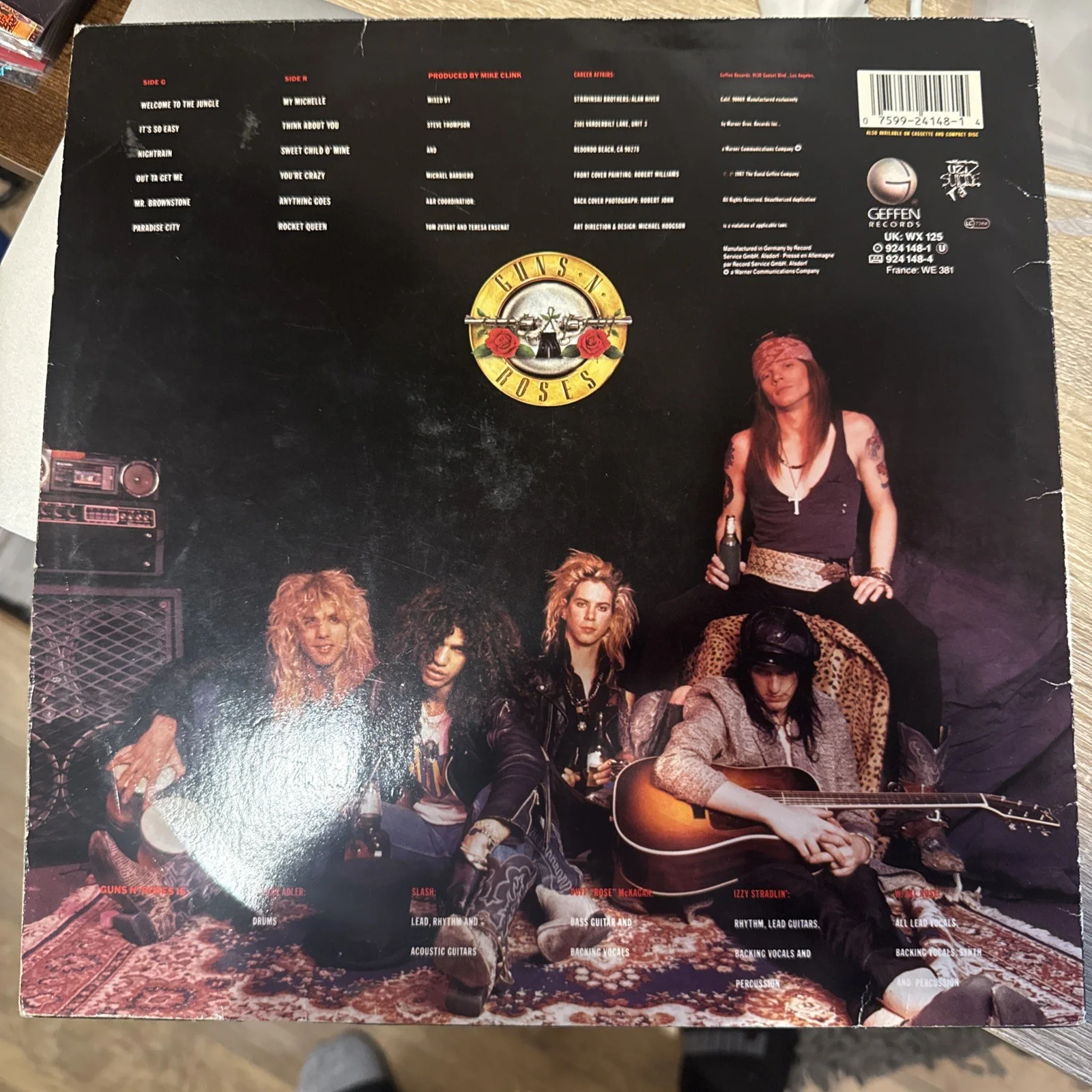 SLASH signed GNR Appetite for Destruction Original VINYL - BAS Beckett Letter, изображение 3