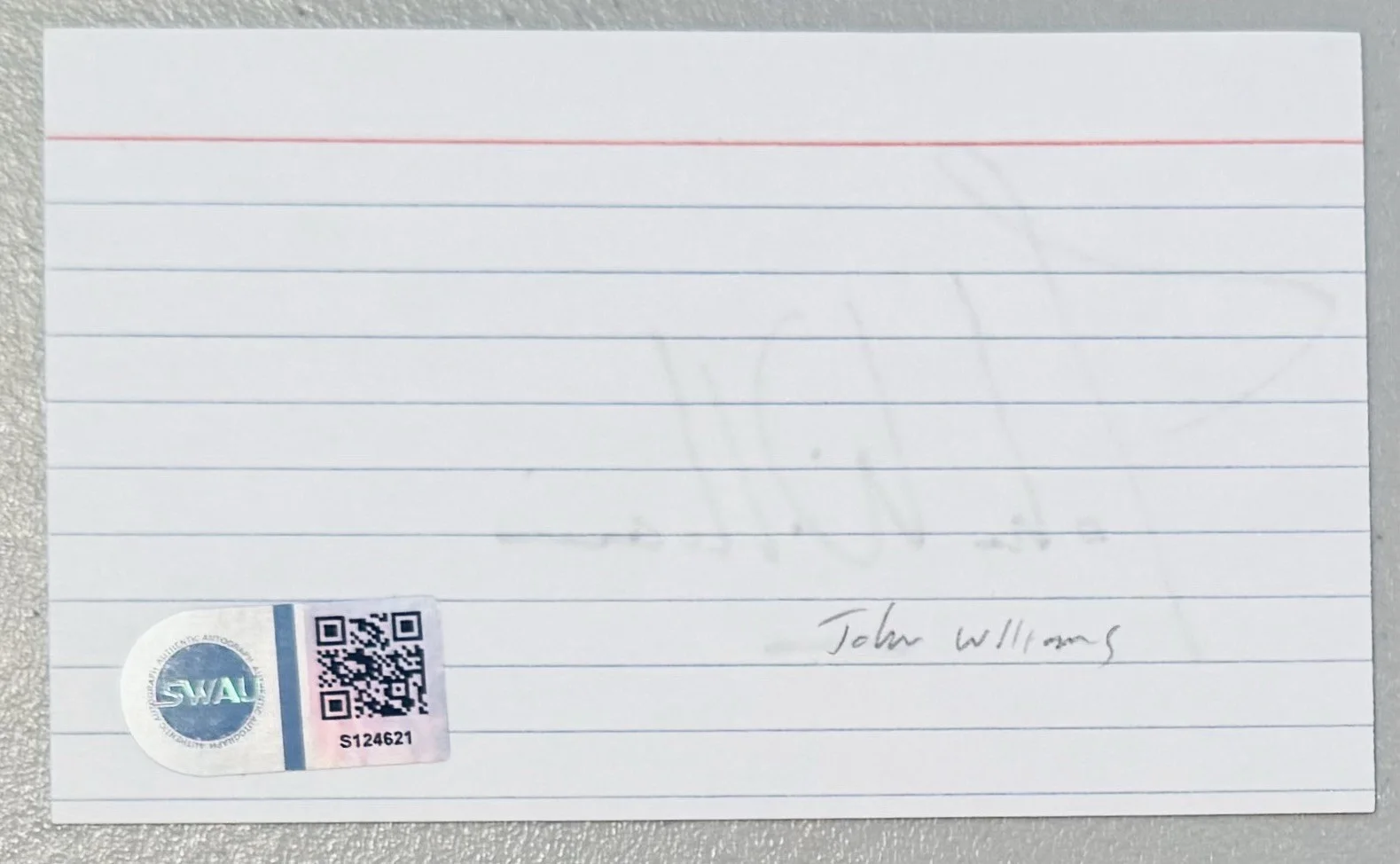 John Williams Signed Autographed 3x5 Card SWAU Authenticated Star Wars Jaws 3, image 2
