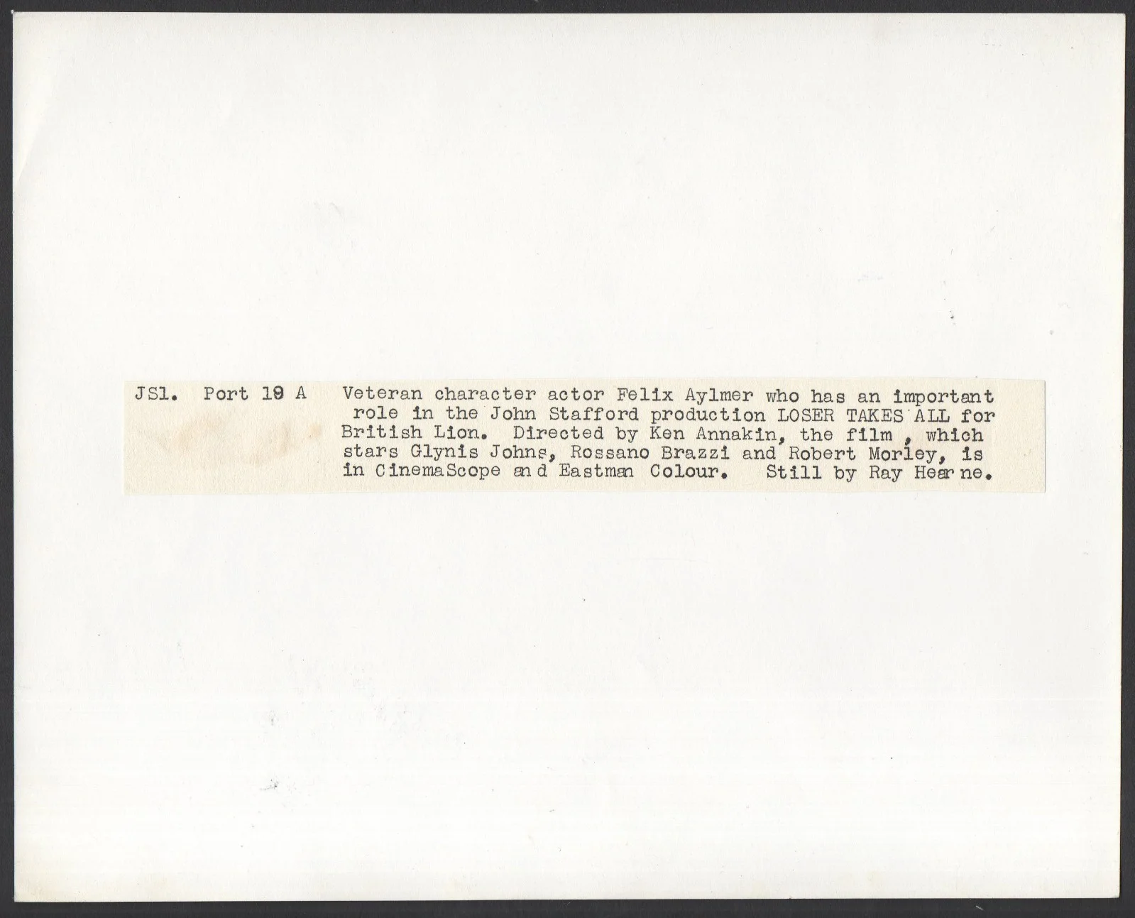 LOSER TAKES ALL 1956 FELIX AYLMER Ray Hearne PORTRAIT, изображение 2