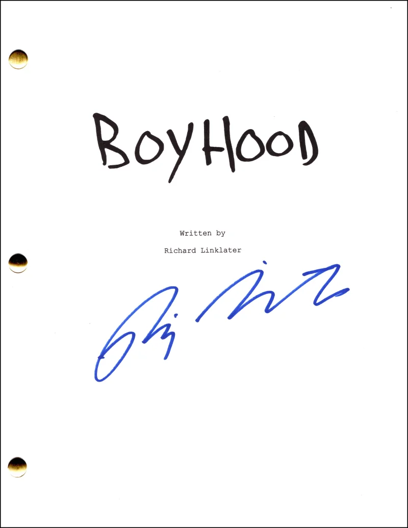 Richard Linklater — Richard Linklater Signed Autograph Boyhood Full Movie Script Screenplay