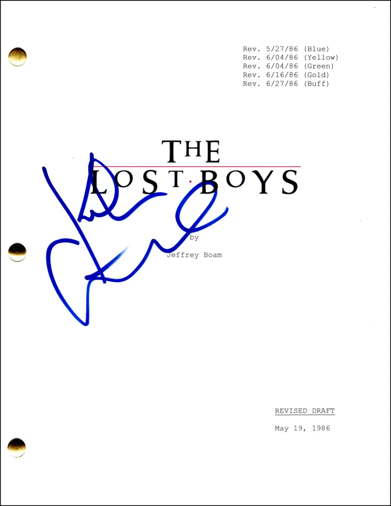 Kiefer Sutherland — Kiefer Sutherland Signed Autograph The Lost Boys Full Movie Script Screenplay