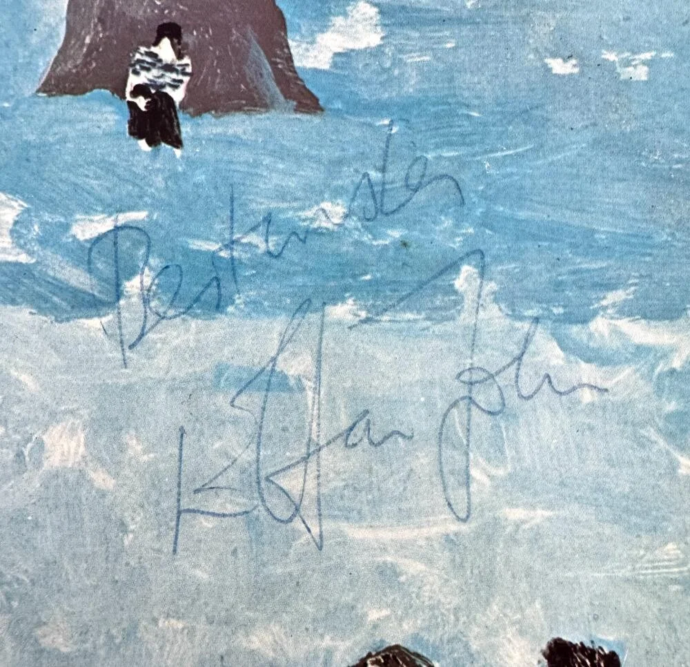 Ray Cooper, Elton John — Elton John & Ray Cooper Signed Autograph Album Vinyl Record - Blue Moves JSA COA, изображение 3