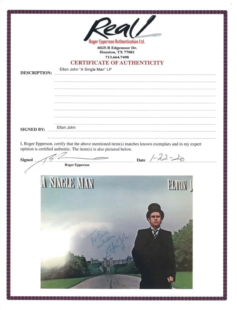 Elton John — Elton John Signed Autograph Album Vinyl Record LP - A Single Man w/ JSA COA, изображение 5