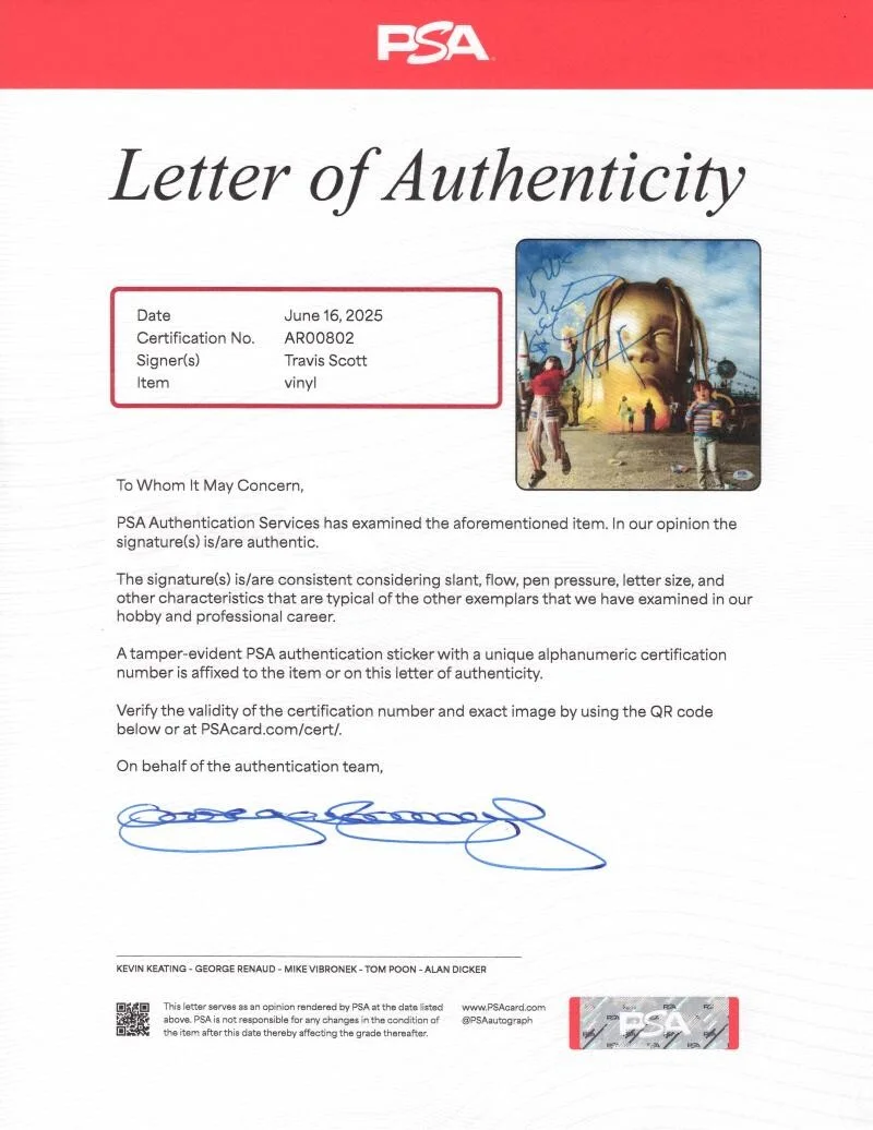 Travis Scott — Travis Scott Signed Autograph Album Vinyl Record LP - ASTROWORLD w/ PSA COA, изображение 5