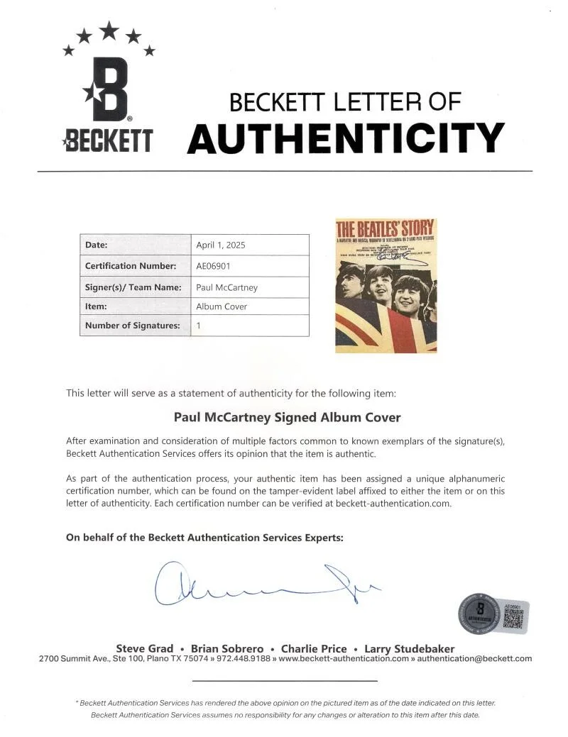 Paul McCartney — Paul McCartney Signed Autograph Album Vinyl Record The Beatles Story Beckett COA, изображение 4