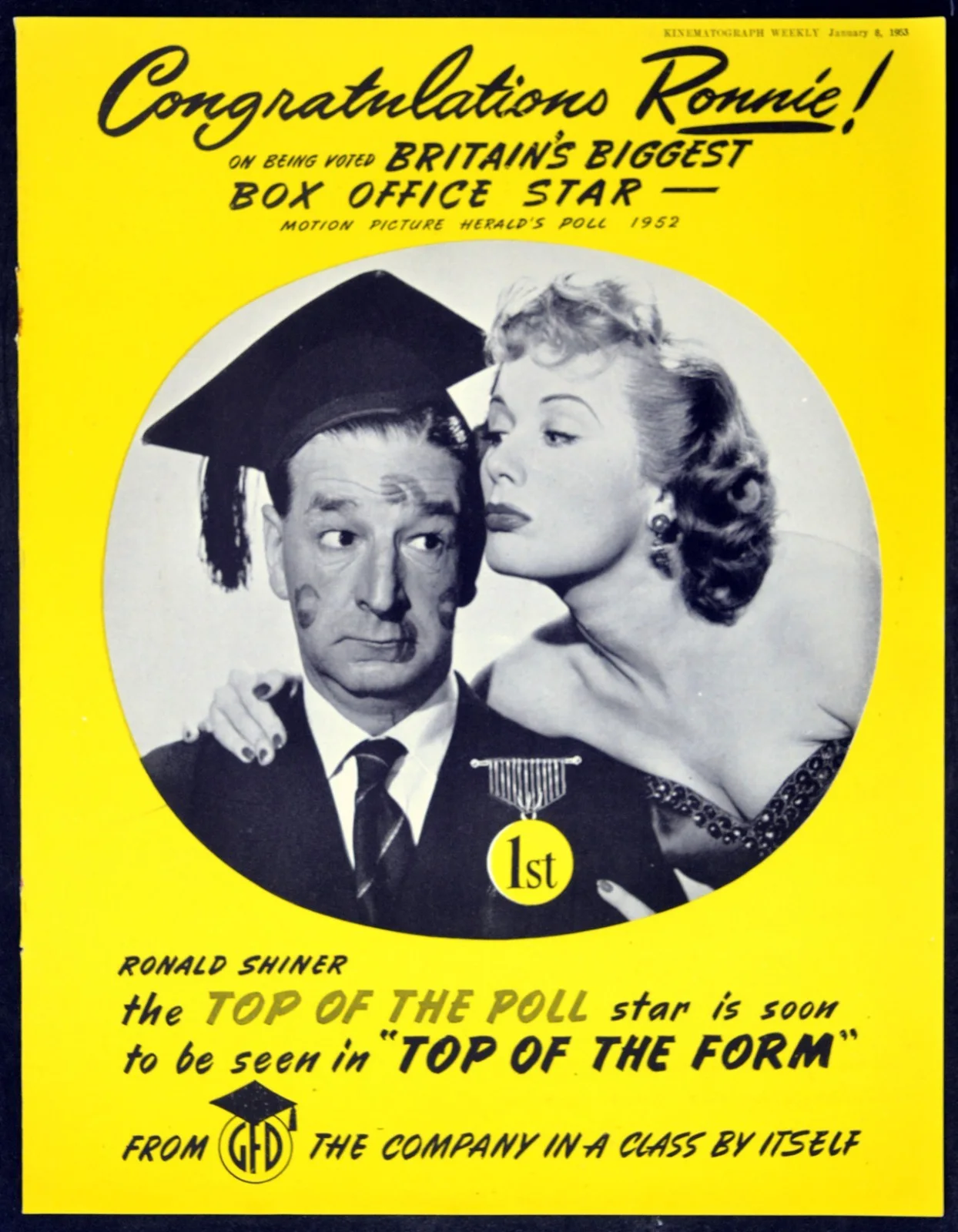 TOP OF THE FORM 1953 Ronald Shiner, Jacqueline Pierreux 2 TRADE ADVERTS, изображение 2