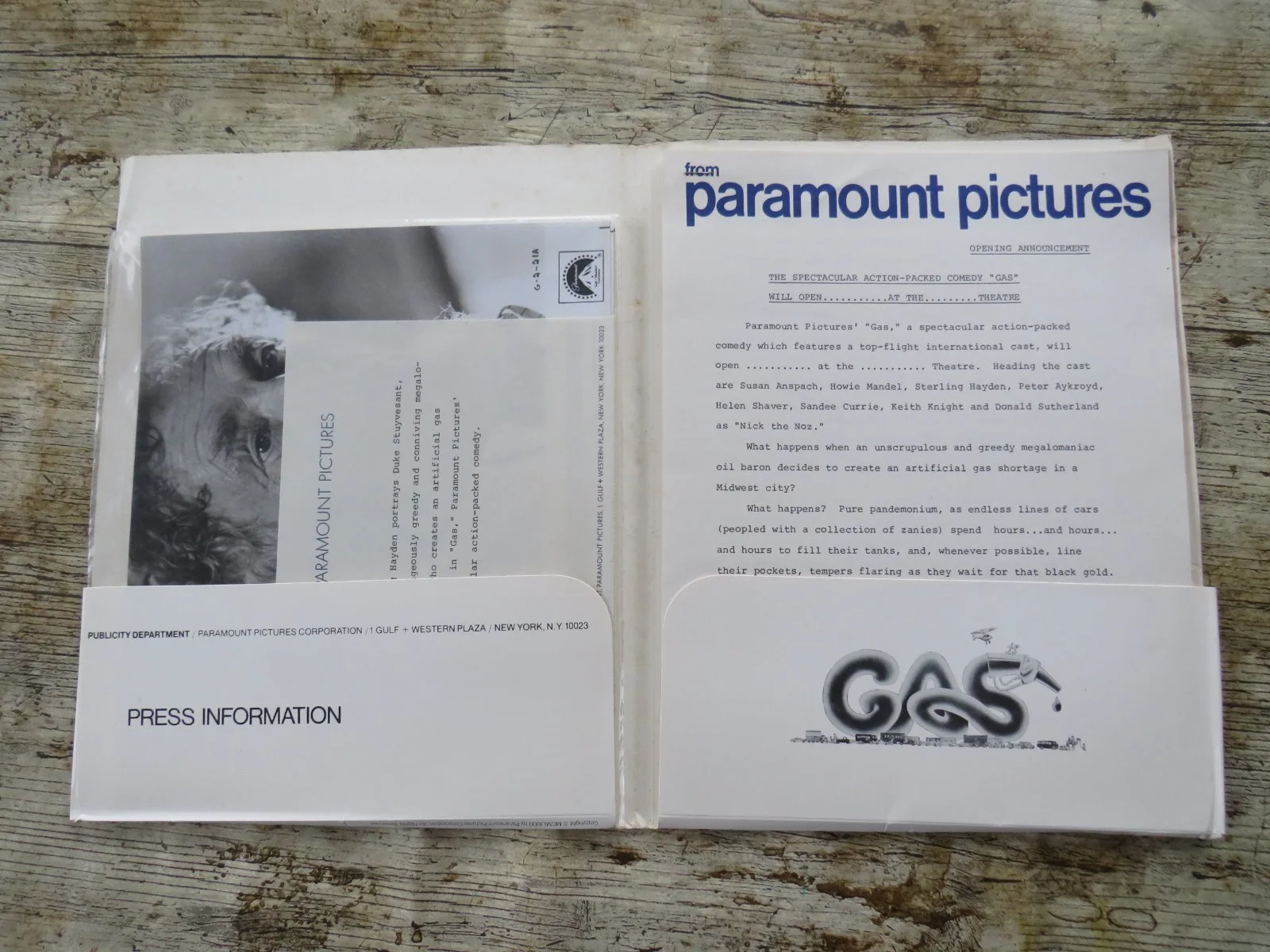 GAS ORIGINAL 1981 CINEMA FILM MOVIE PRESS KIT Susan Anspach 6 PHOTOS 80's COMEDY, изображение 2