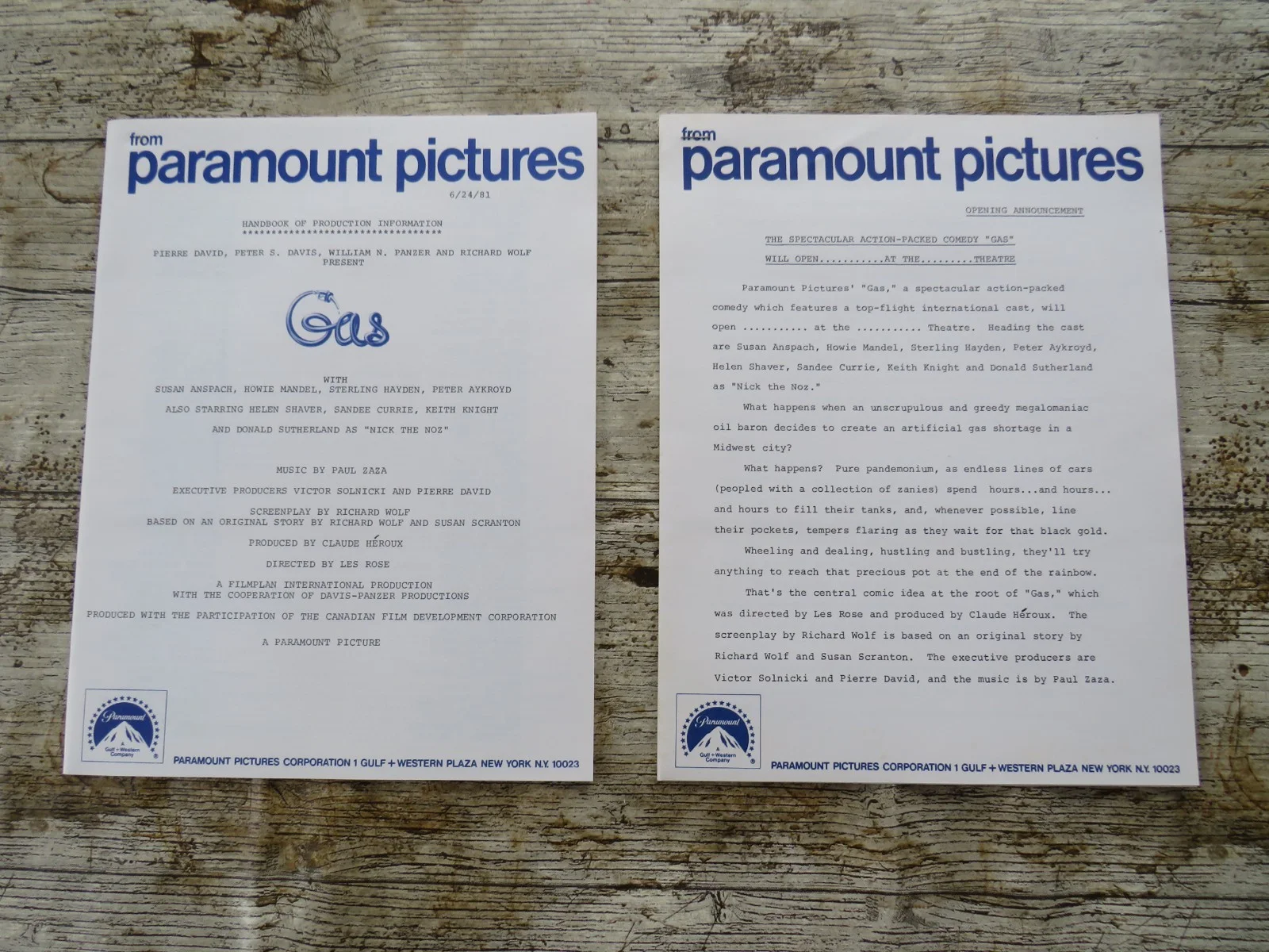 GAS ORIGINAL 1981 CINEMA FILM MOVIE PRESS KIT Susan Anspach 6 PHOTOS 80's COMEDY, изображение 3