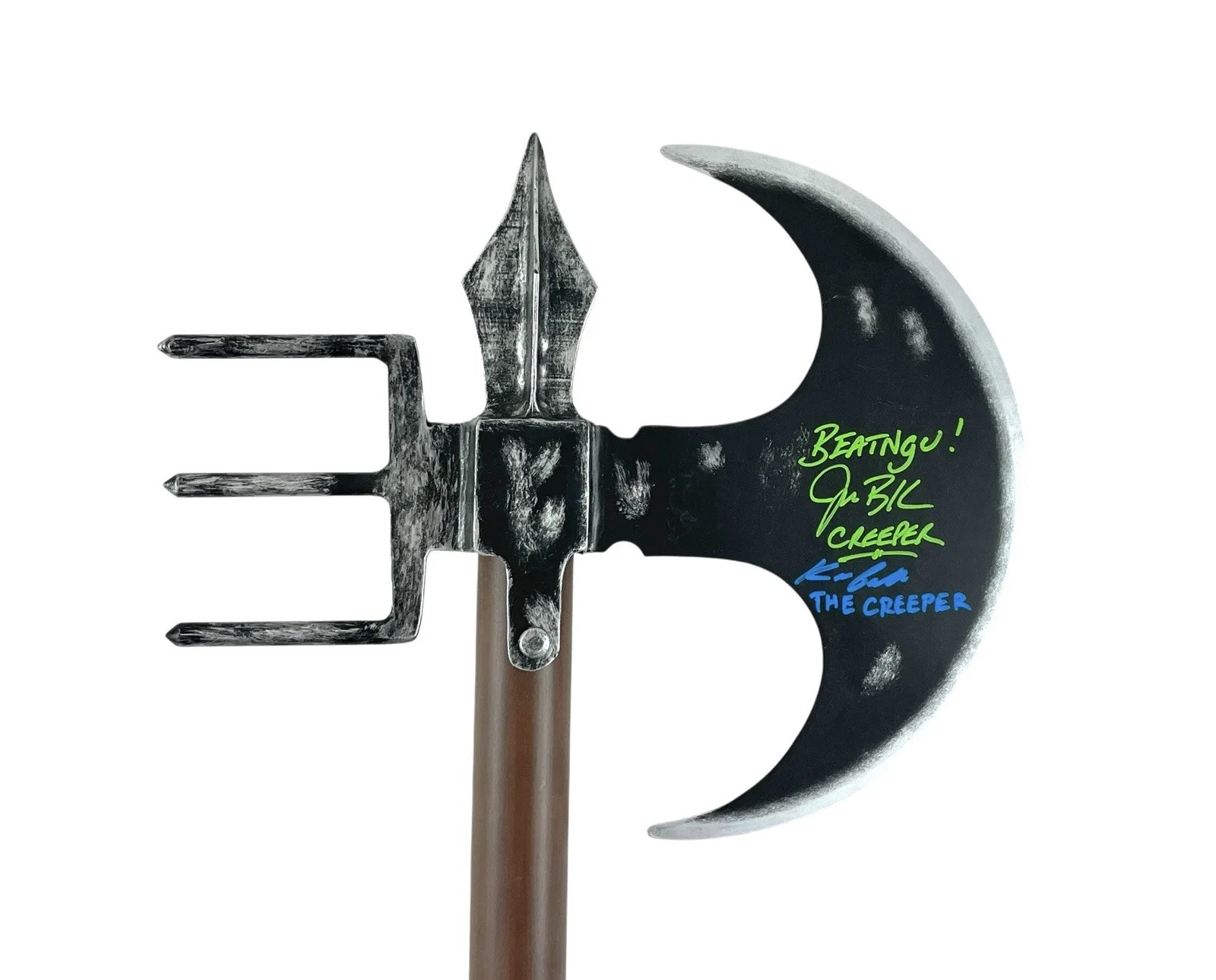 Cast — Jeepers Creepers Signed Prop Replica Creeper Axe Jonathan Breck & Kevin Ball JSA