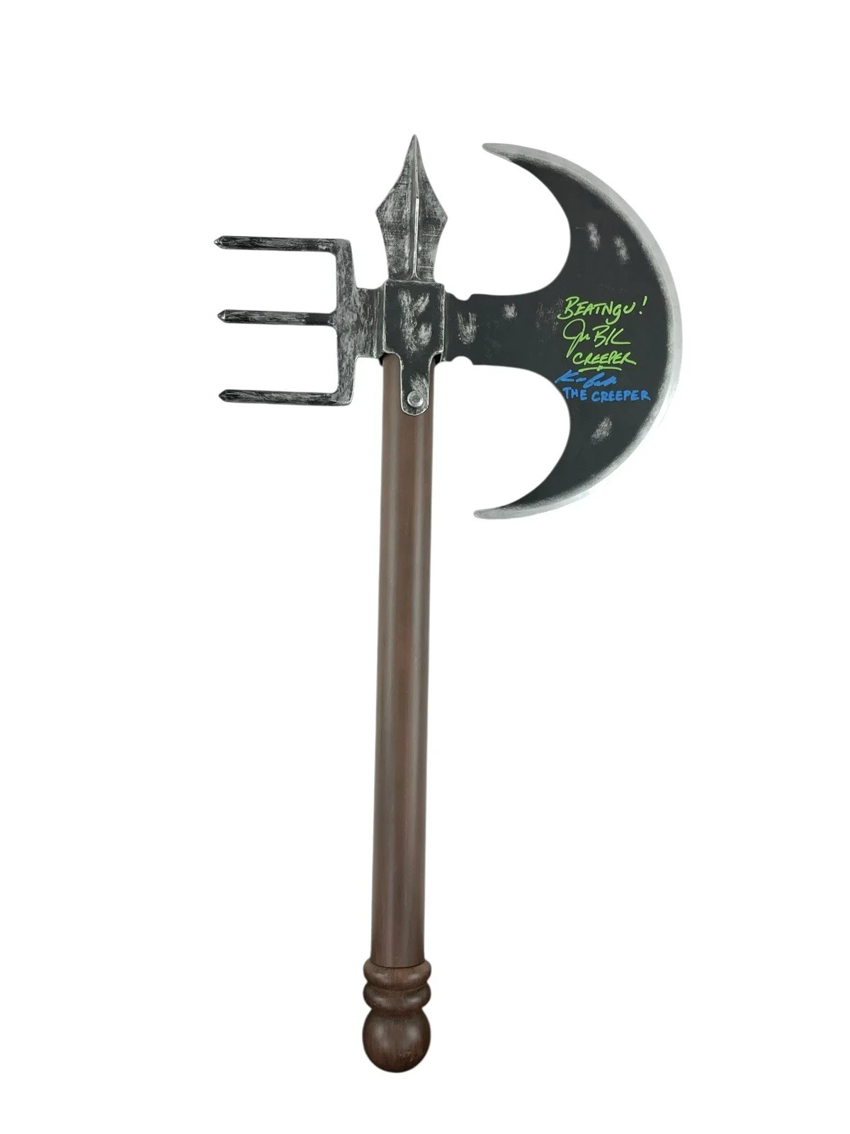 Cast — Jeepers Creepers Signed Prop Replica Creeper Axe Jonathan Breck & Kevin Ball JSA, изображение 4