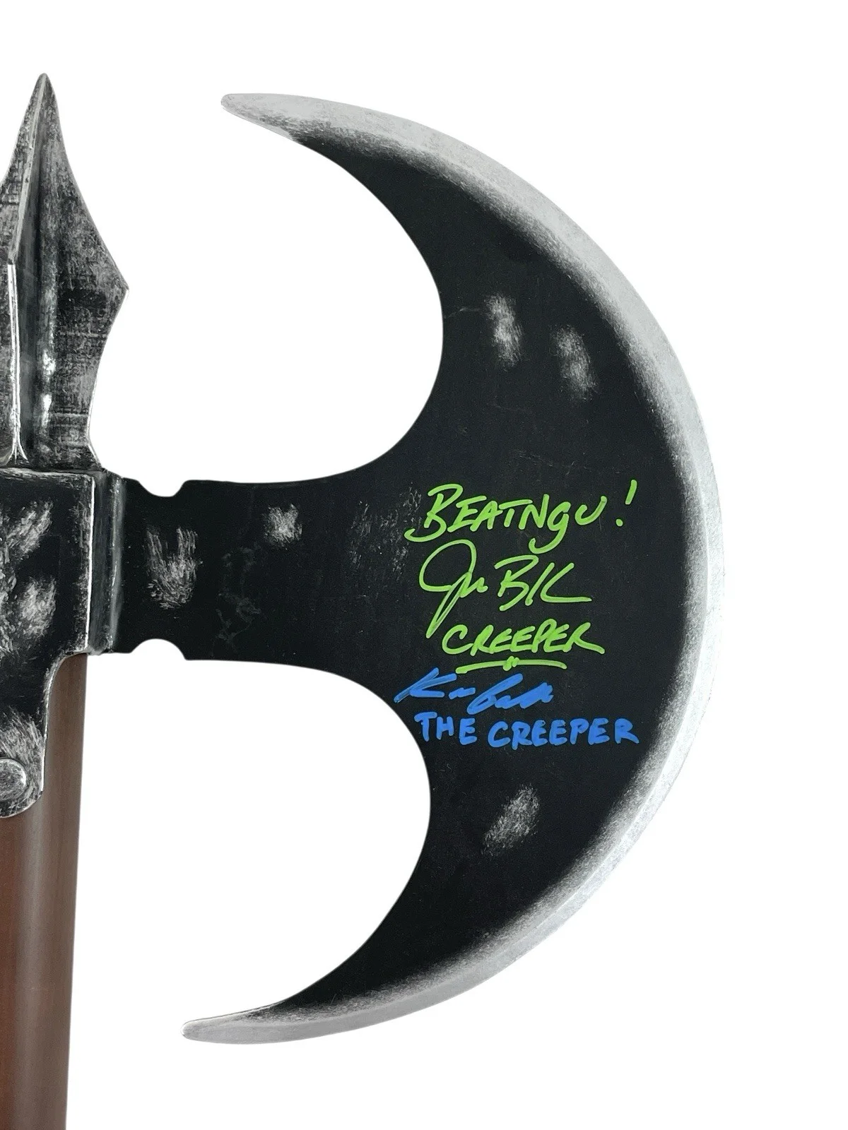 Cast — Jeepers Creepers Signed Prop Replica Creeper Axe Jonathan Breck & Kevin Ball JSA, изображение 5