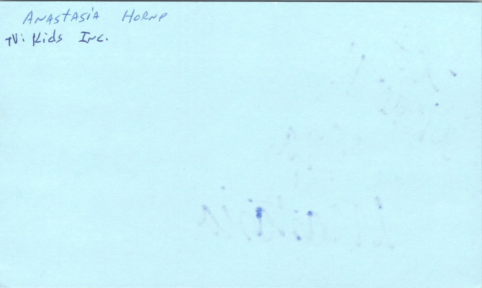 Anastasia Horne — Anastasia Horne Signed 3x5 Index Card Kids Inc. Port Charles Autographed, изображение 2
