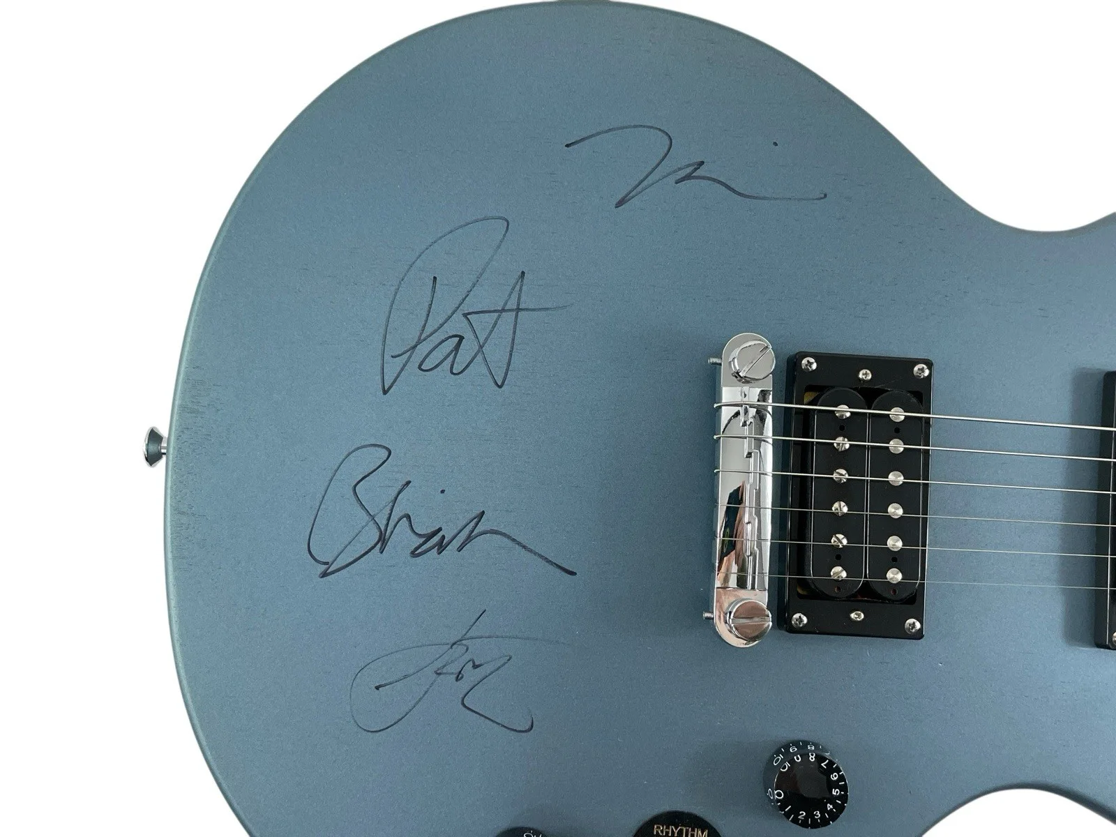 Weezer Autographed Epiphone Guitar Band Signed Rivers Cuomo ACOA Authenticated, image 2