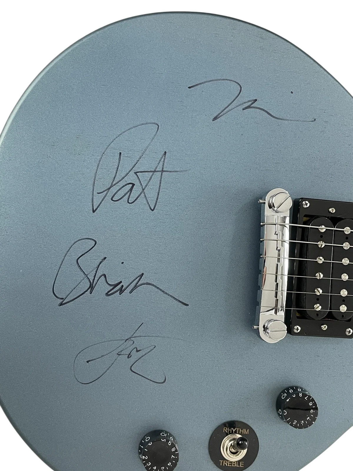 Weezer Autographed Epiphone Guitar Band Signed Rivers Cuomo ACOA Authenticated, image 4