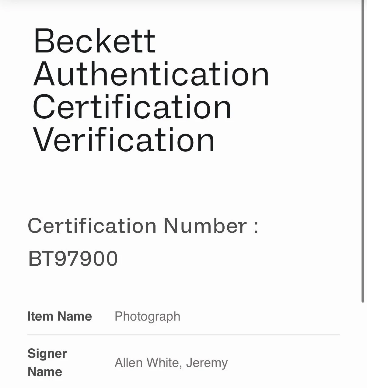 Jeremy Allen White — Jeremy Allen White Signed 8x10 Photo Deliver Me From Nowhere Springsteen BAS-B, изображение 2
