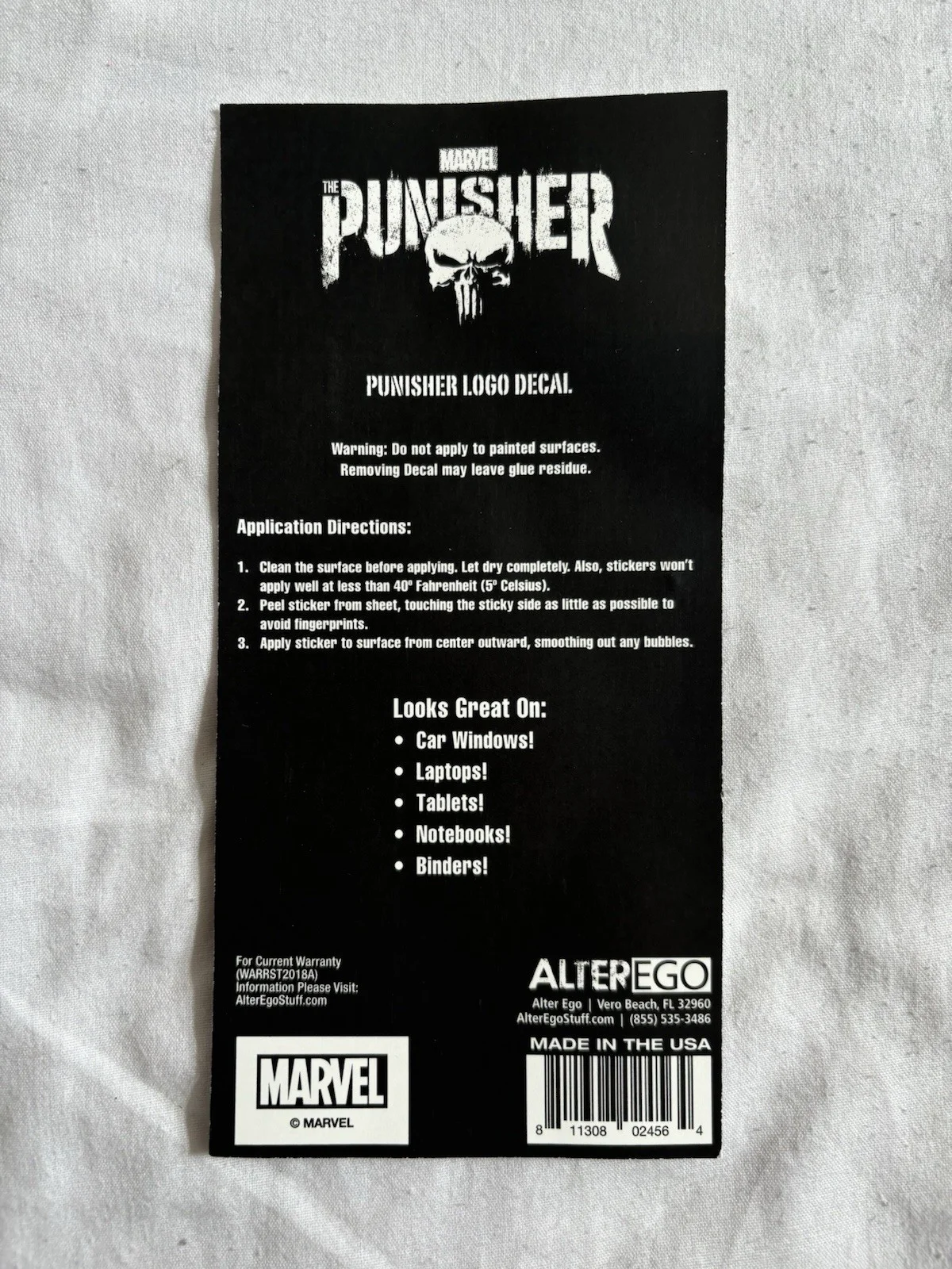 Loot Crate Exclusive Marvel The Punisher Logo Decal, image 2