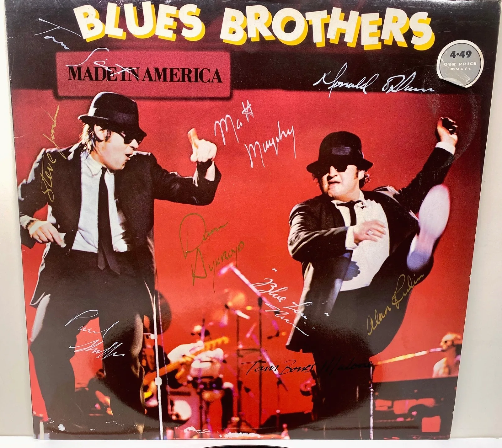 1980 The Blues Brothers Made In America LP Signed By 9 Steve Cropper Donald Dunn, изображение 2