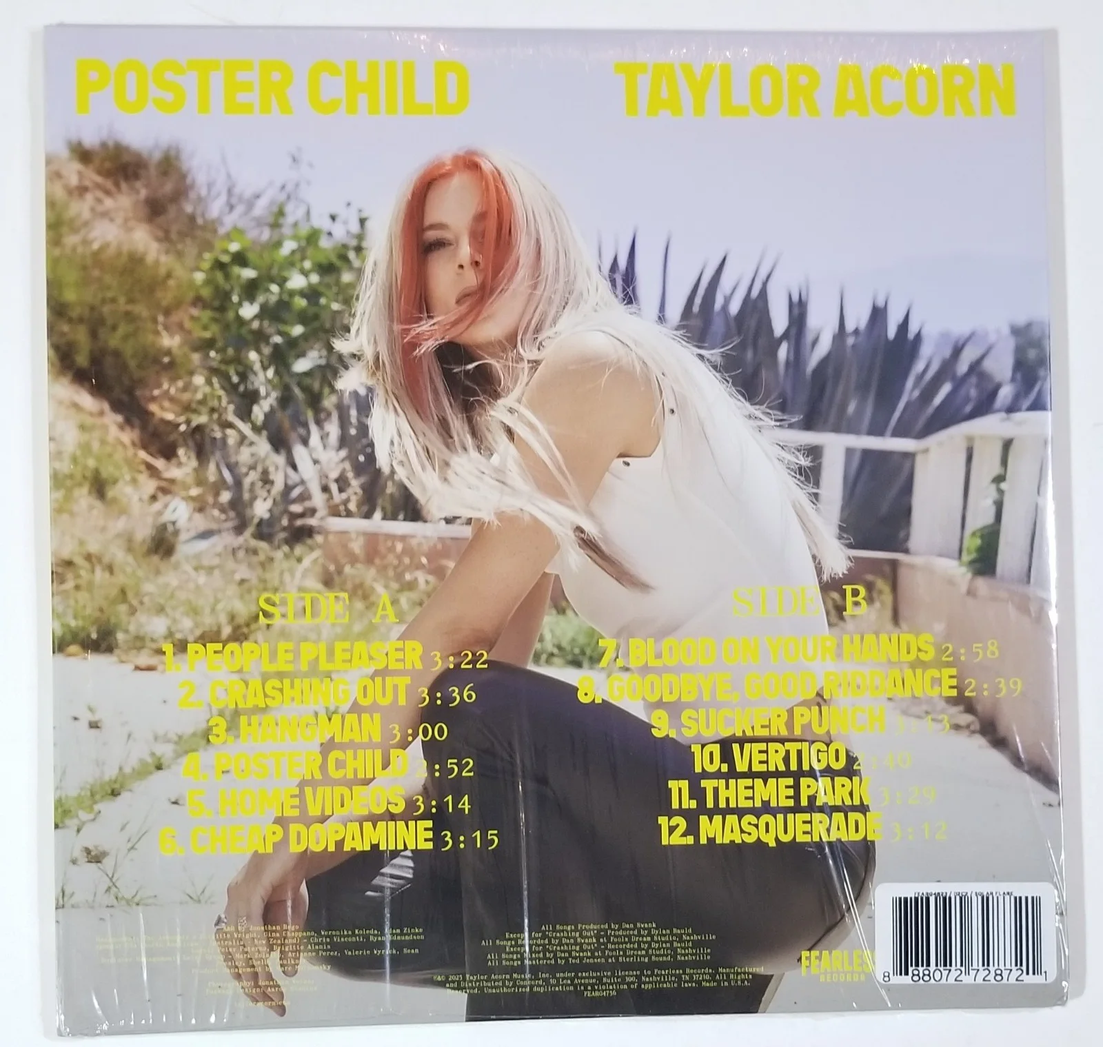 Taylor Acorn New Yellow Vinyl + REAL hand SIGNED poster insert #1 COA Autograph, изображение 3