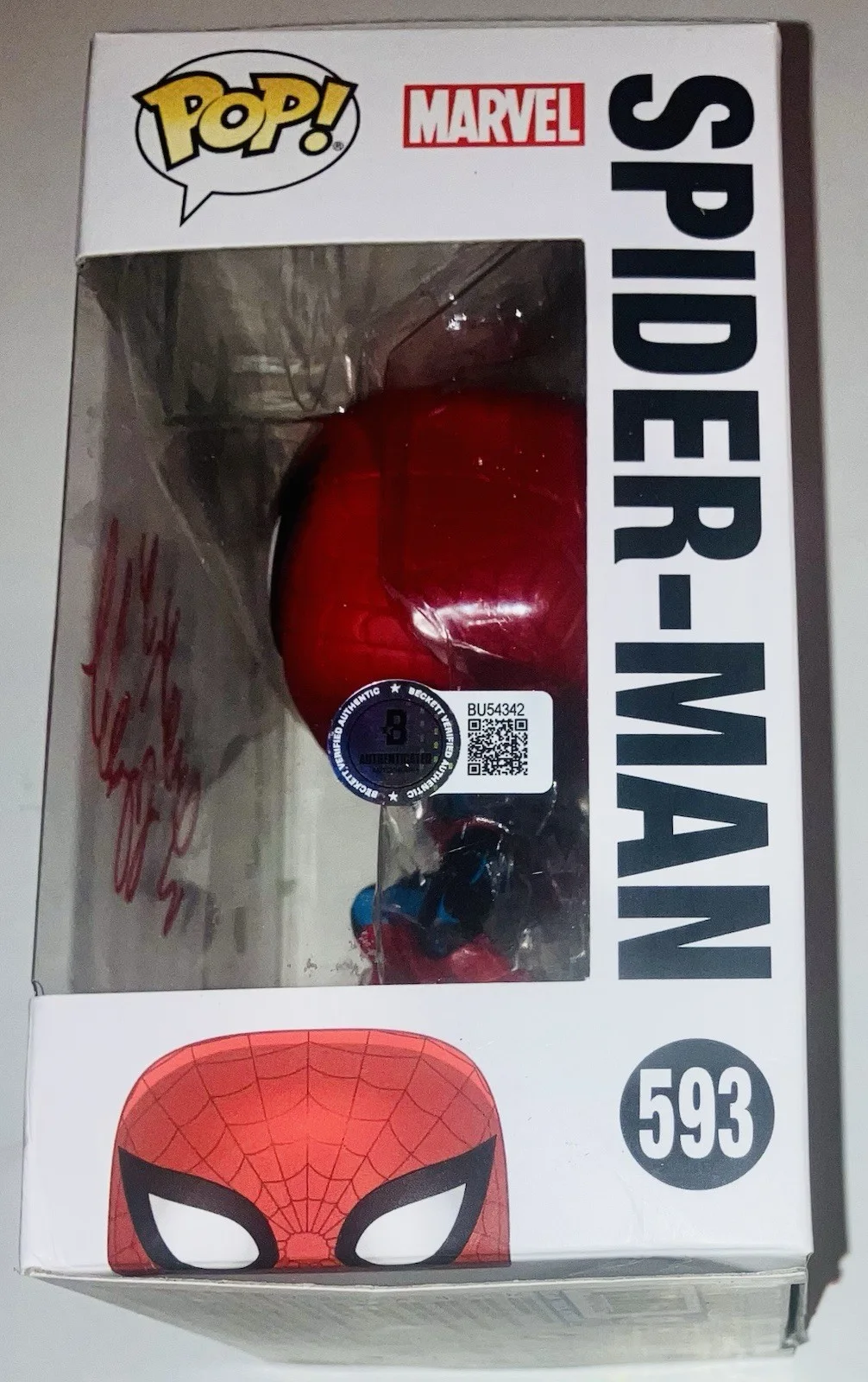 DRAKE BELL ACTOR LEGEND SIGNED AUTOGRAPHED SPIDER-MAN FUNKO POP #593 BECKETT COA, изображение 2