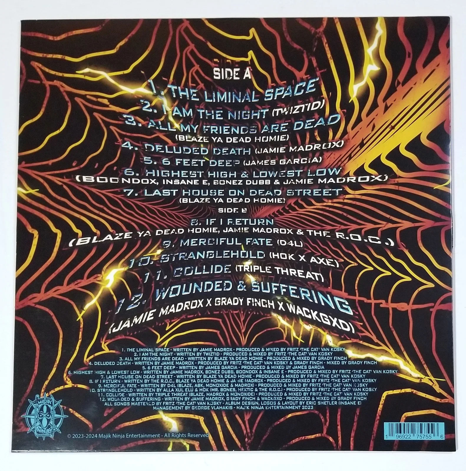 Twiztid SIGNED Songs of Samhain Vol. 4 The Liminal Space Vinyl Record Blue COA, изображение 2