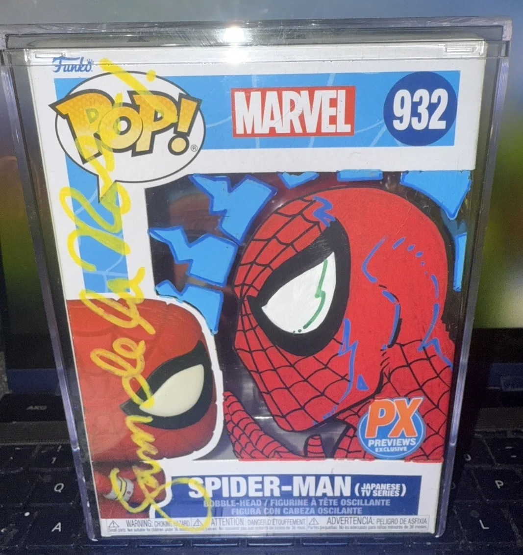 Sam De La Rosa Signed And Sketched Spider-man Exclusive Funko Pop Beckett, изображение 2