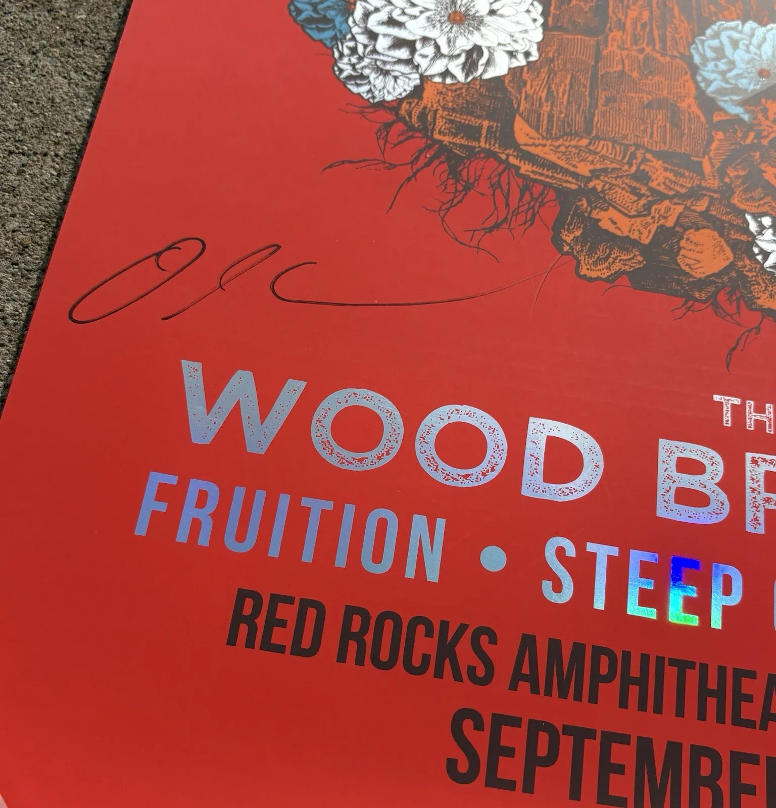 WOOD BROTHERS SIGNED Foil Poster JSA COA 2019 Red Rocks, изображение 2