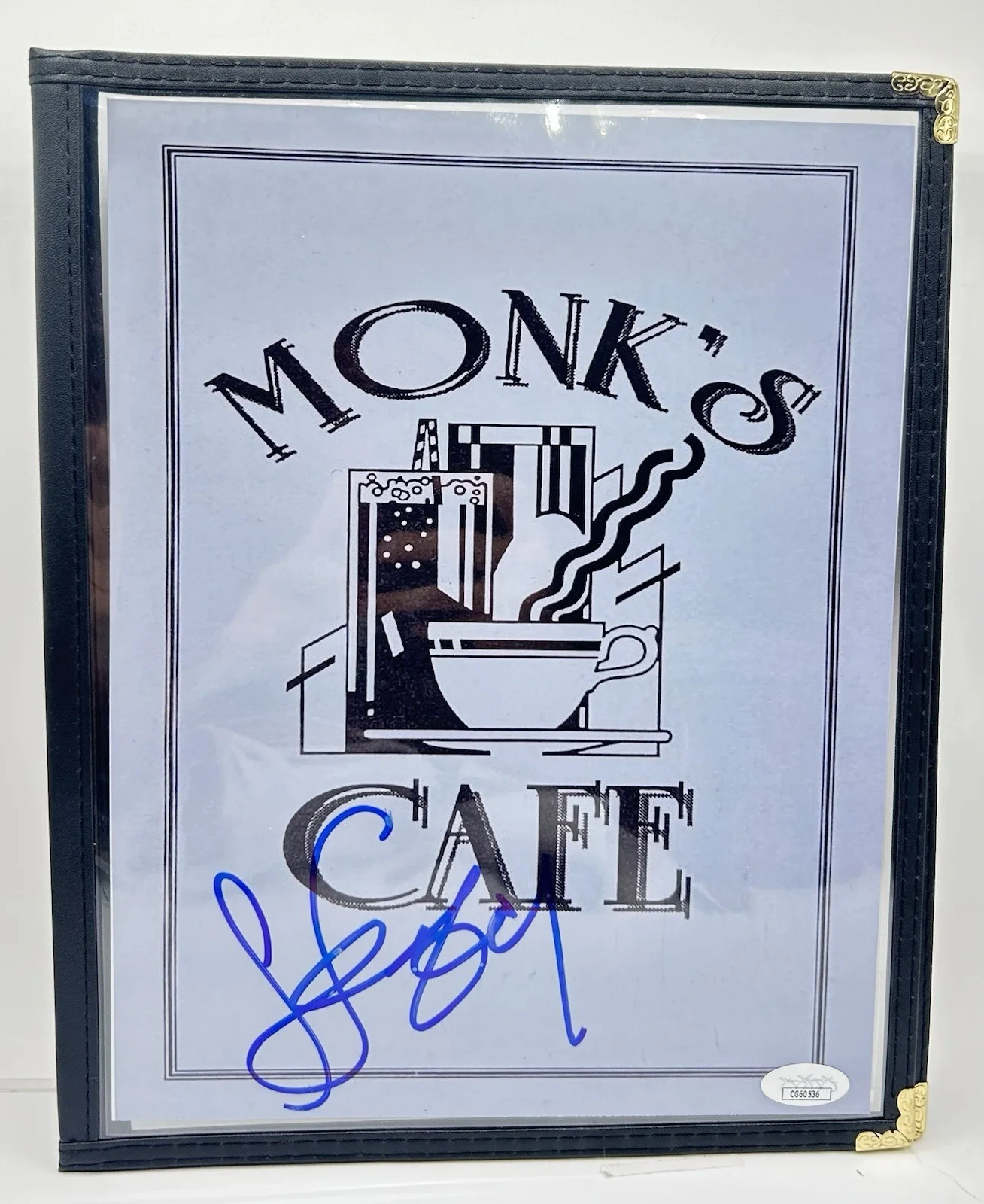 Jerry Seinfeld — Jerry Seinfeld Signed Monk’s Cafe Full Size Menu Replica Autographed JSA COA, image 2