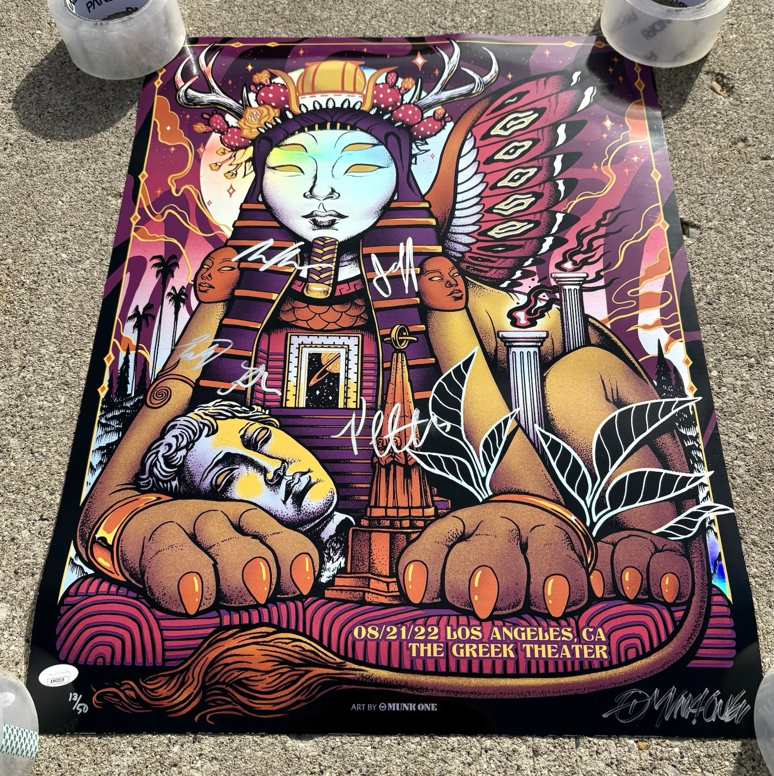 GOOSE Band SIGNED Foil Poster JSA COA 2022 Tour Los Angeles Greek Theatre, изображение 2