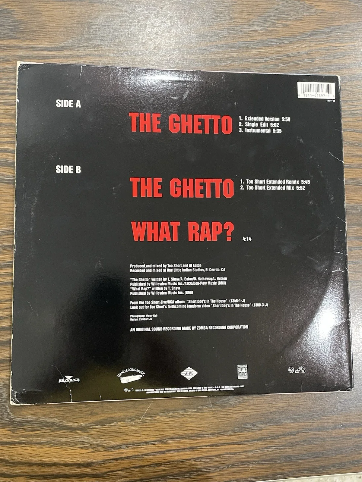 Too Short Signed The Ghetto Solo Vinyl Record $hort Dawg Rap Legend, изображение 2