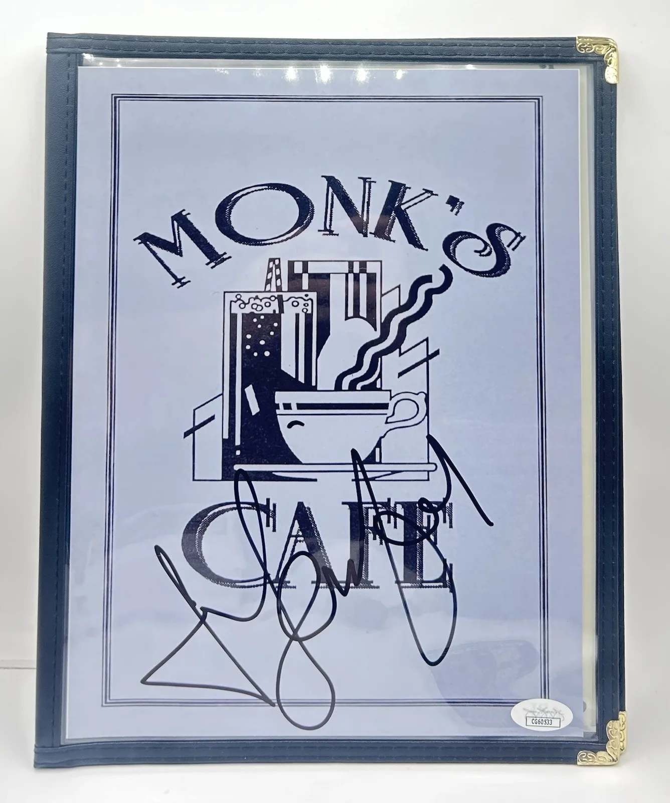 Jerry Seinfeld — Jerry Seinfeld Signed Monk’s Cafe Full Size Menu Replica Autographed JSA COA, image 2