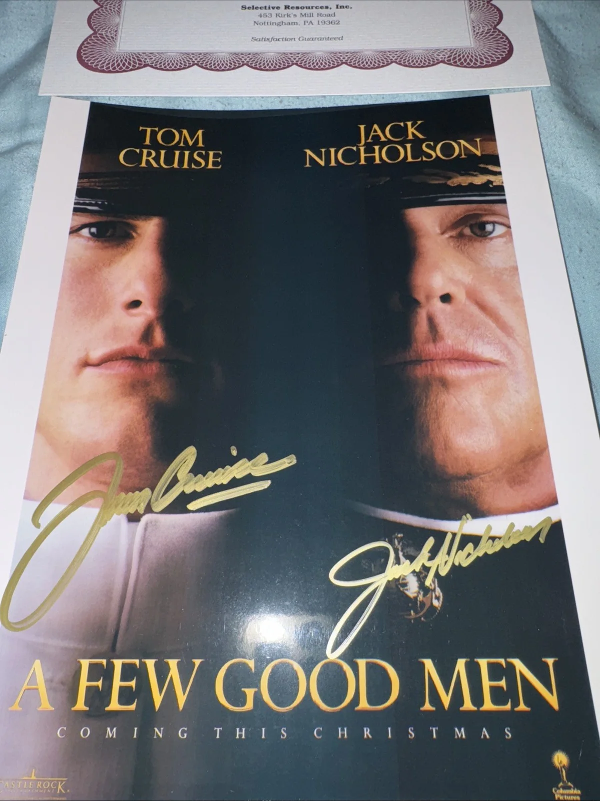 Tom Cruise/Jack Nicholson — Authentic Signed A Few Good Men (1992) Tom Cruise 8x10 Poster Photo, изображение 2