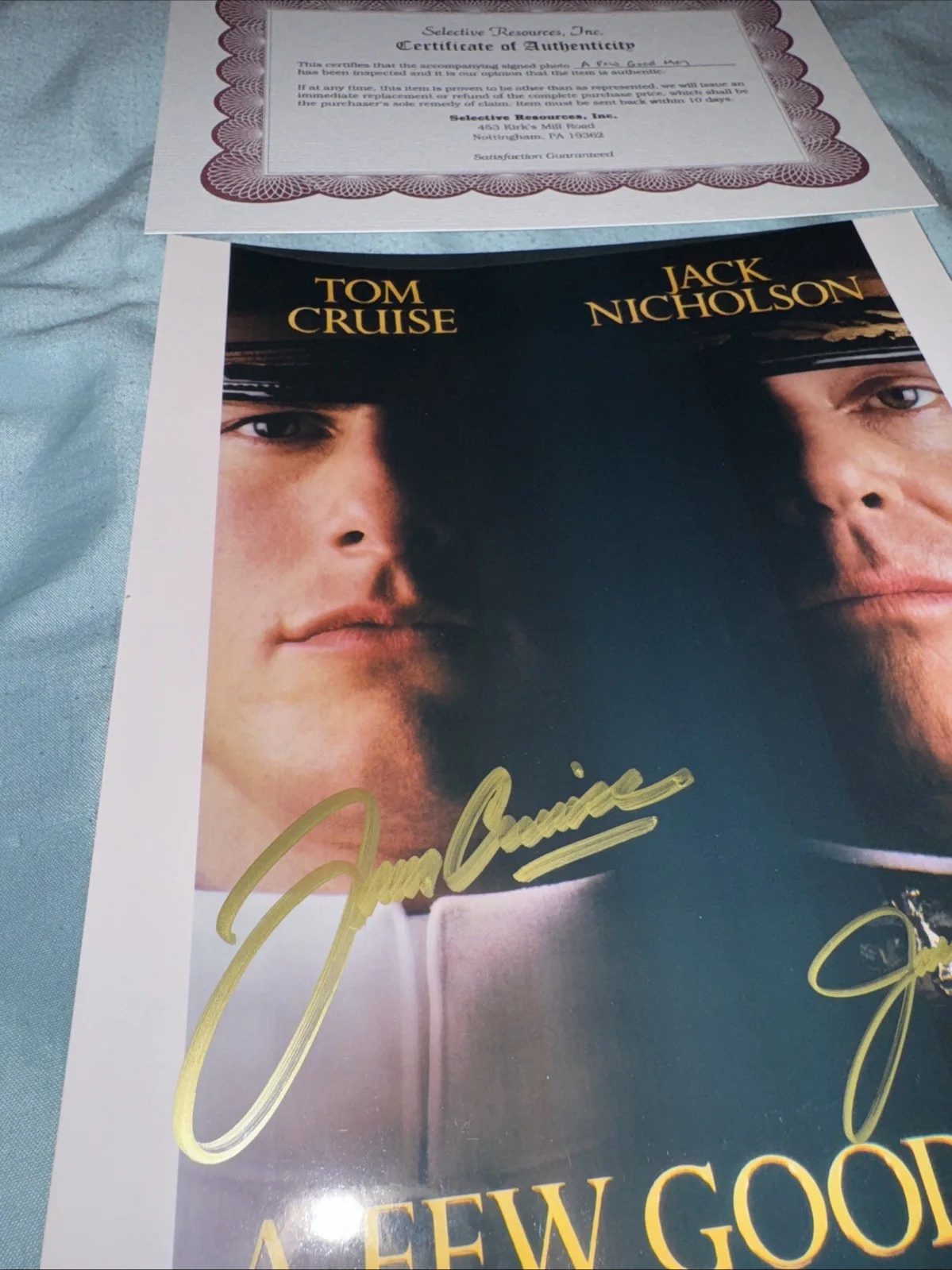 Tom Cruise/Jack Nicholson — Authentic Signed A Few Good Men (1992) Tom Cruise 8x10 Poster Photo, изображение 4