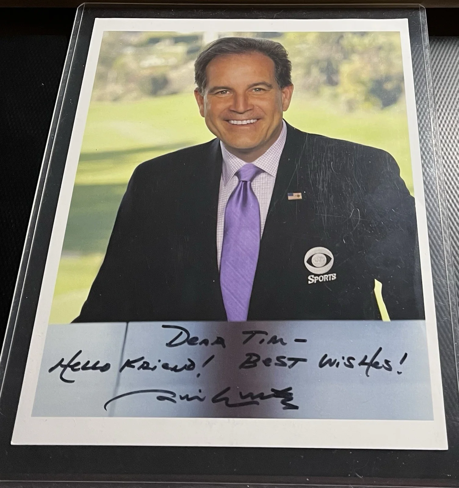Jim Nantz — Jim Nantz CBS TV Sports Signed 8.5x11 Photograph w/ COA & Top Loader, изображение 3