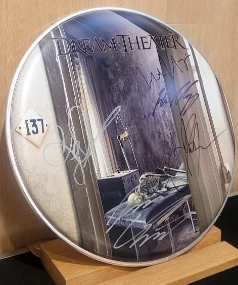 Dream Theater Signed x5 Distance Over Time 14” Drum Head Petrucci Myung LaBrie, изображение 3
