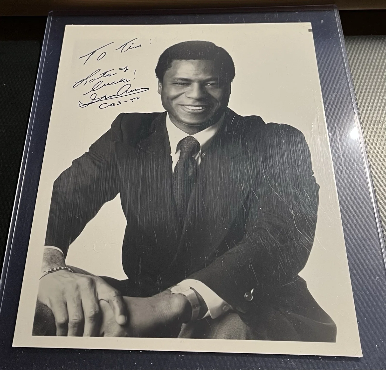 Irv Cross — Irv Cross CBS TV Sports Signed 7x9 Photograph w/ COA & Top Loader, изображение 3