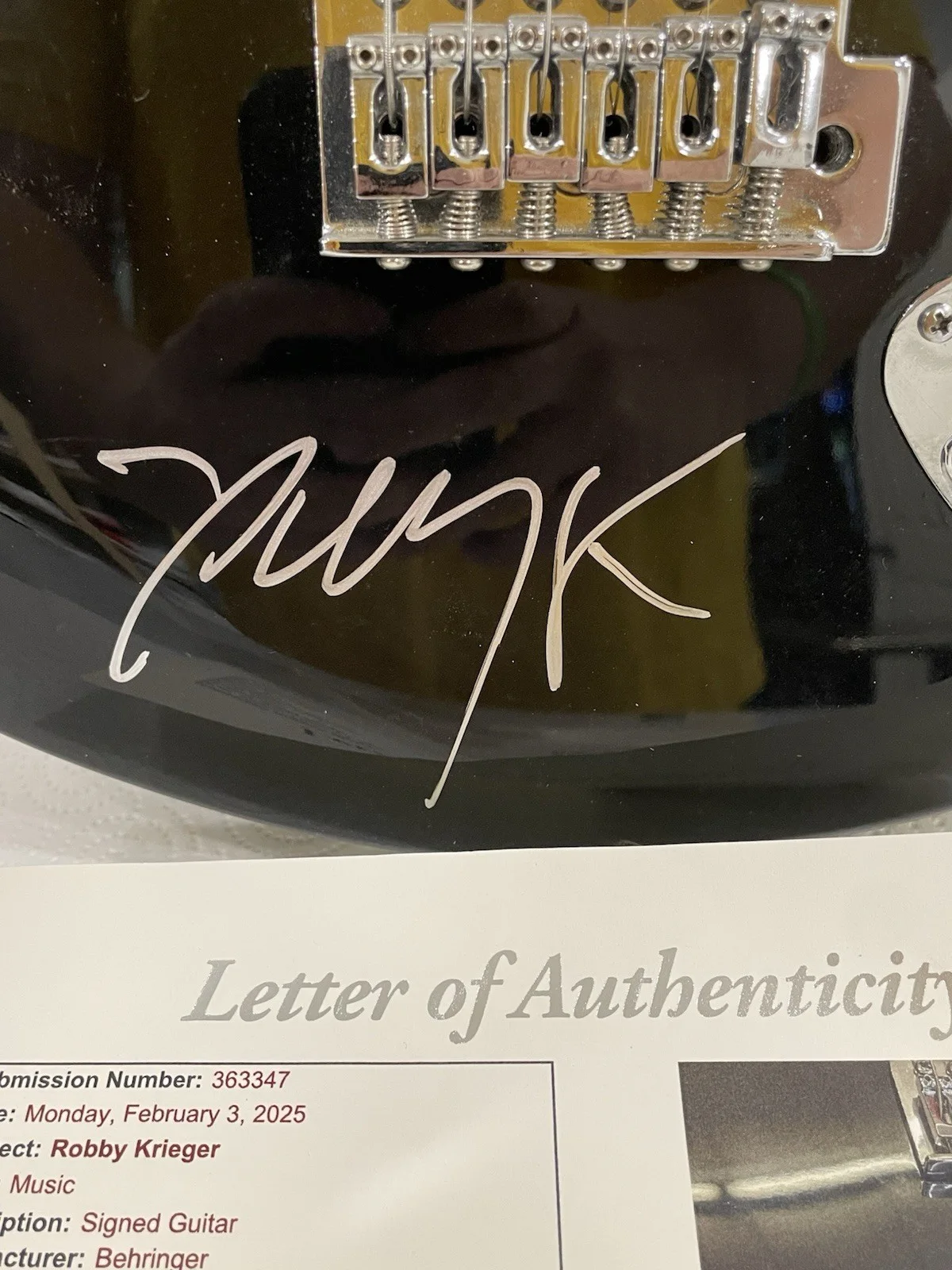Robby Krieger Signed Electric Guitar The Doors Guitarist Jsa Loa, изображение 3