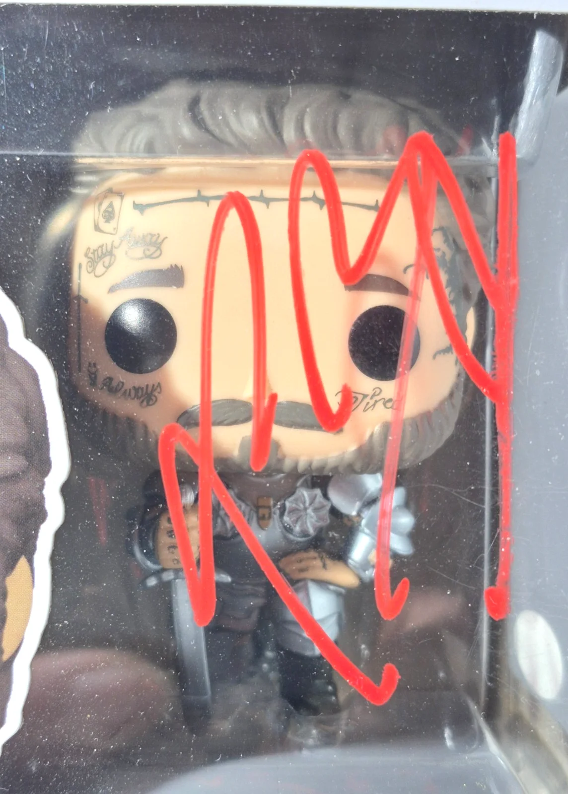 POST MALONE SIGNED AUTOGRAPHED FUNKO POP 253 WHITE IVERSON POSTY RARE JSA COA, image 2