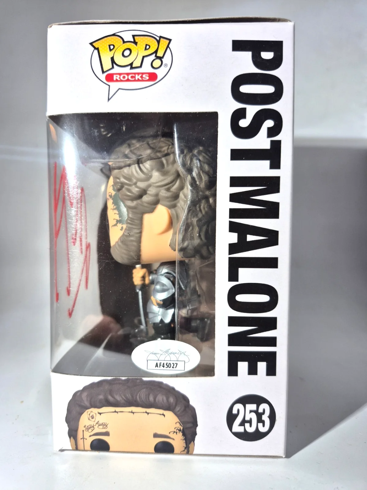 POST MALONE SIGNED AUTOGRAPHED FUNKO POP 253 WHITE IVERSON POSTY RARE JSA COA, image 3