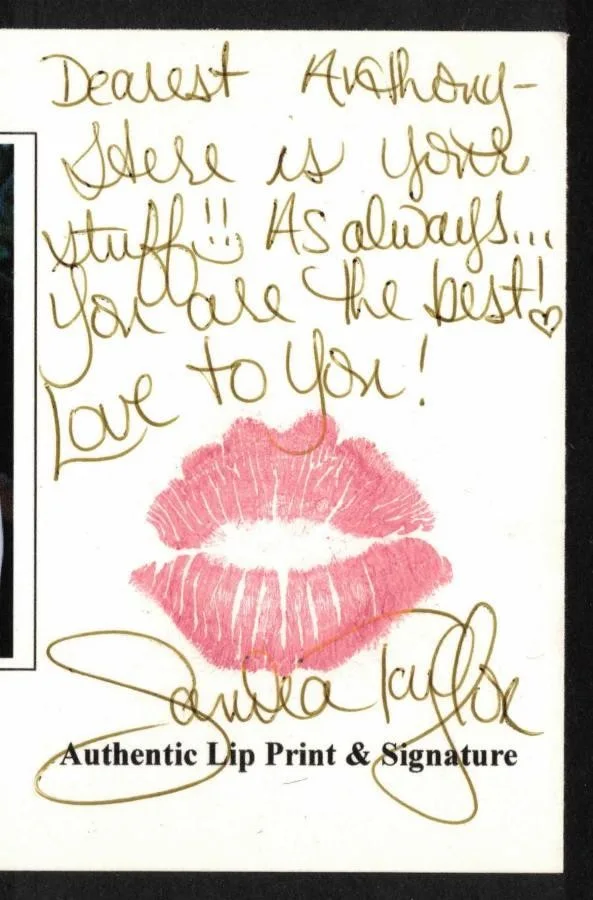 Sandra Taylor — Sandra Taylor Lip Print & Signed 5 1/2 x 4 1/4 Inch Card "Personalized", image 3