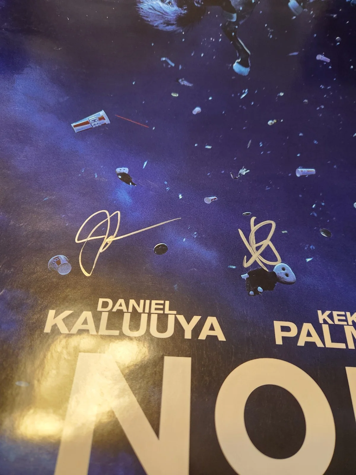 jordan peele, keke palmer — JORDAN PEELE KEKE PALMER SIGNED NOPE 27x40 FULL SIZE POSTER ORIGINAL BAS COA, image 3