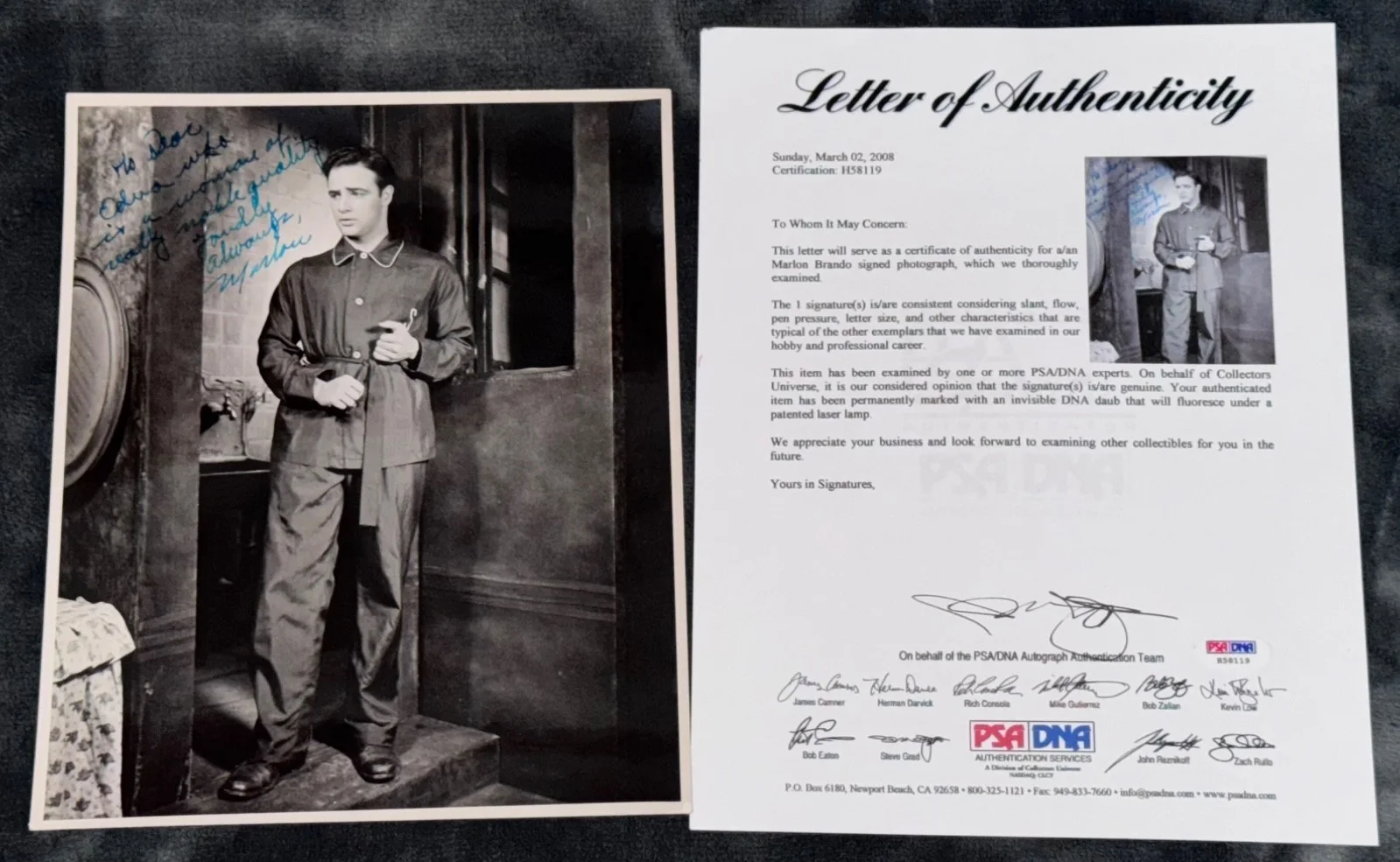 Marlon Brando — Signed Marlon Brando Photo A Streetcar Named Desire Broadway Autograph Auto PSA, изображение 2