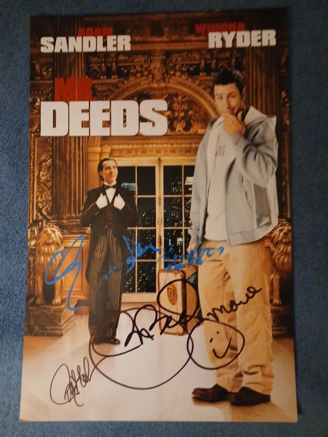 adam sandler, j.b. smoove . petergallagher — Mr. Deeds Cast Signed 🔥 11x17 Photo (Sandler, Smoove, Gallagher& Turturo), image 2